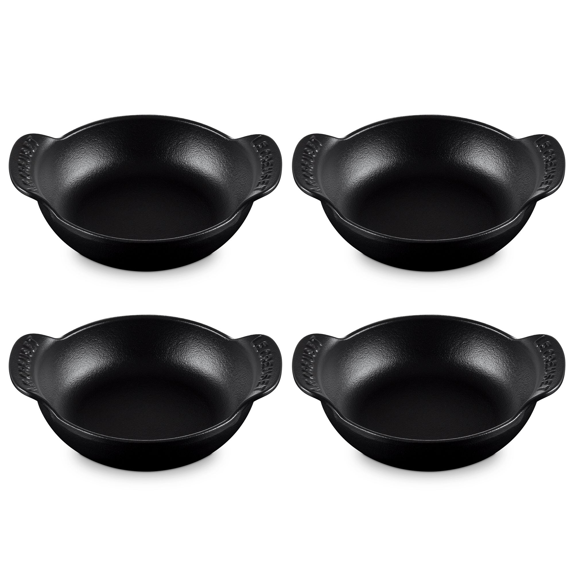Le Creuset - Mini cocotte flat set of 4 without lid - Black matt - Gourmand Collection Le Creuset - Mini cocotte flat set of 4 without lid - Black matt - Gourmand Collection