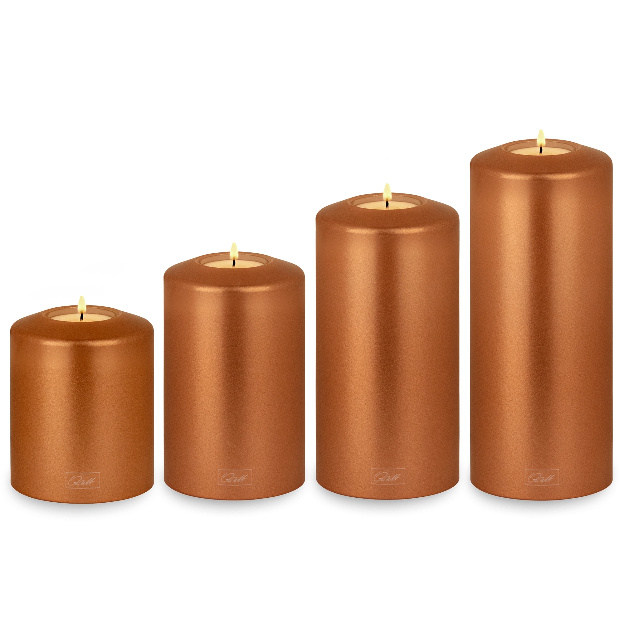 Qult Farluce Classic Metallic - Teelichthalter in Kerzenform - Kupfer
