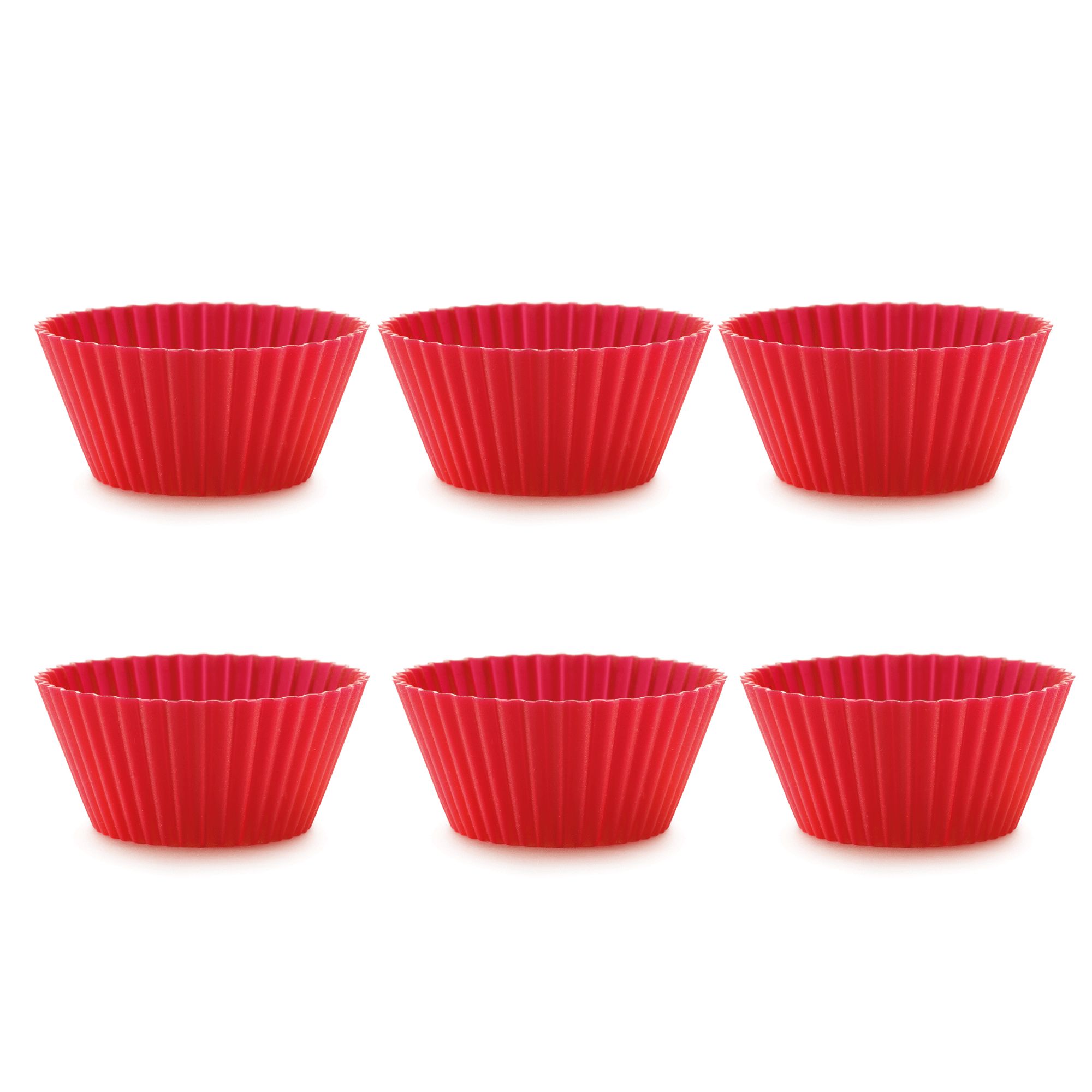 Lékué - Muffin baking tins set of 6 - red Lékué - Muffin baking tins set of 6 - red