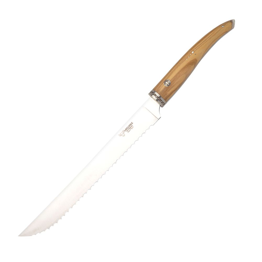 Laguiole - Bread knife 25 cm Gourmet olive wood