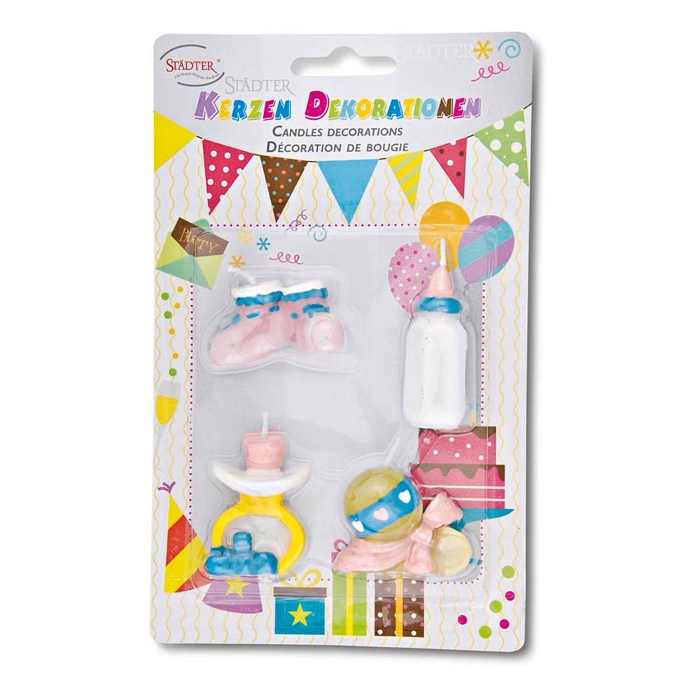 Städter - Kerze Baby Bunt - 2,5–5 cm - 4-teiliges Set Städter - Kerze Baby Bunt - 2,5–5 cm - 4-teiliges Set