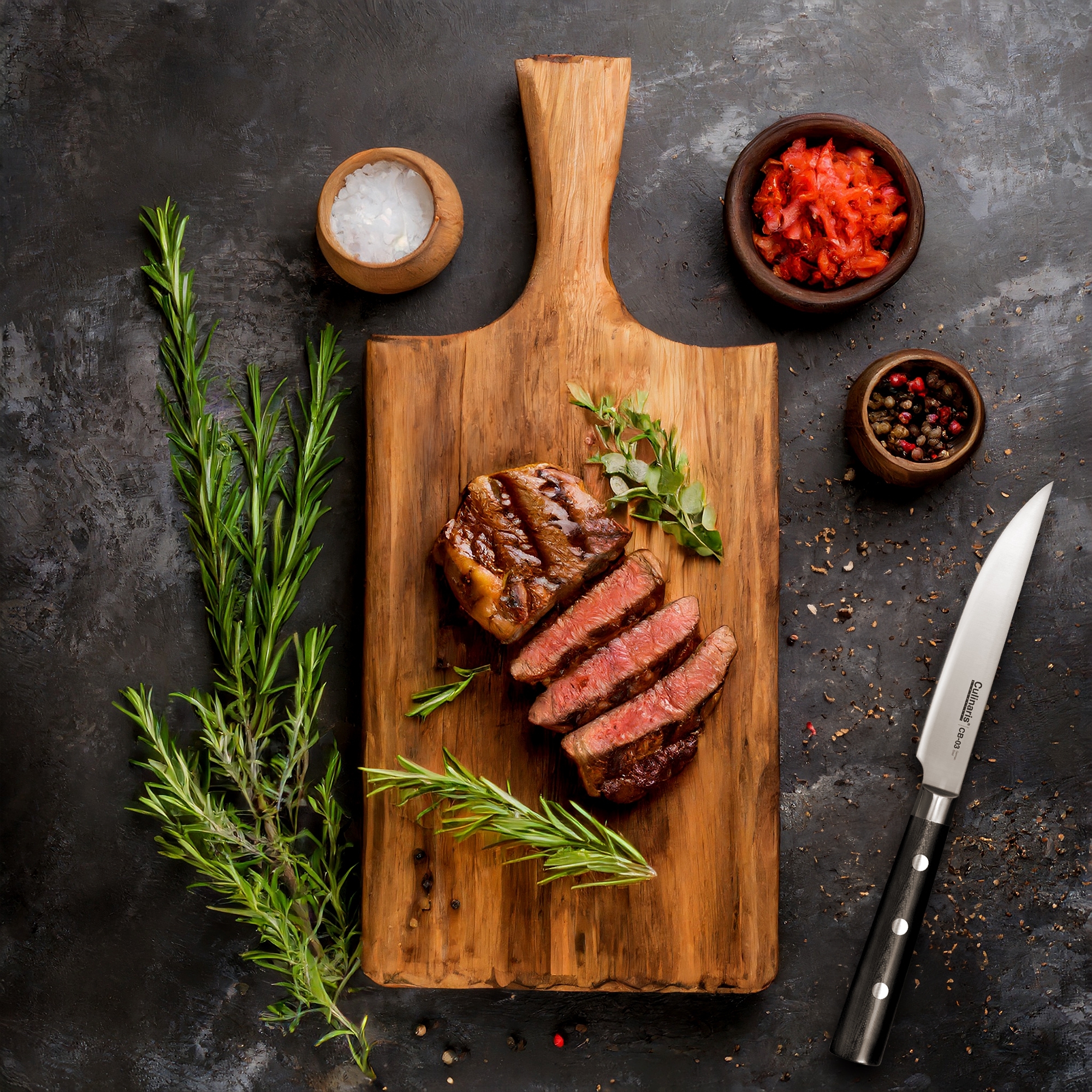 Steakmesser - Black Serie - 13,5 cm - CB-03 | Culinaris Steakmesser - Black Serie - 13,5 cm - CB-03 | Culinaris