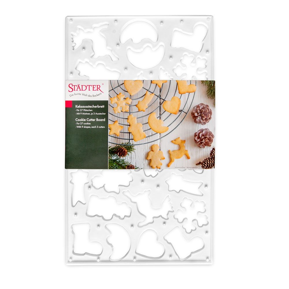 Städter - Cookie cutter cookie cutter board - with 9 motifs - 3 cutter each