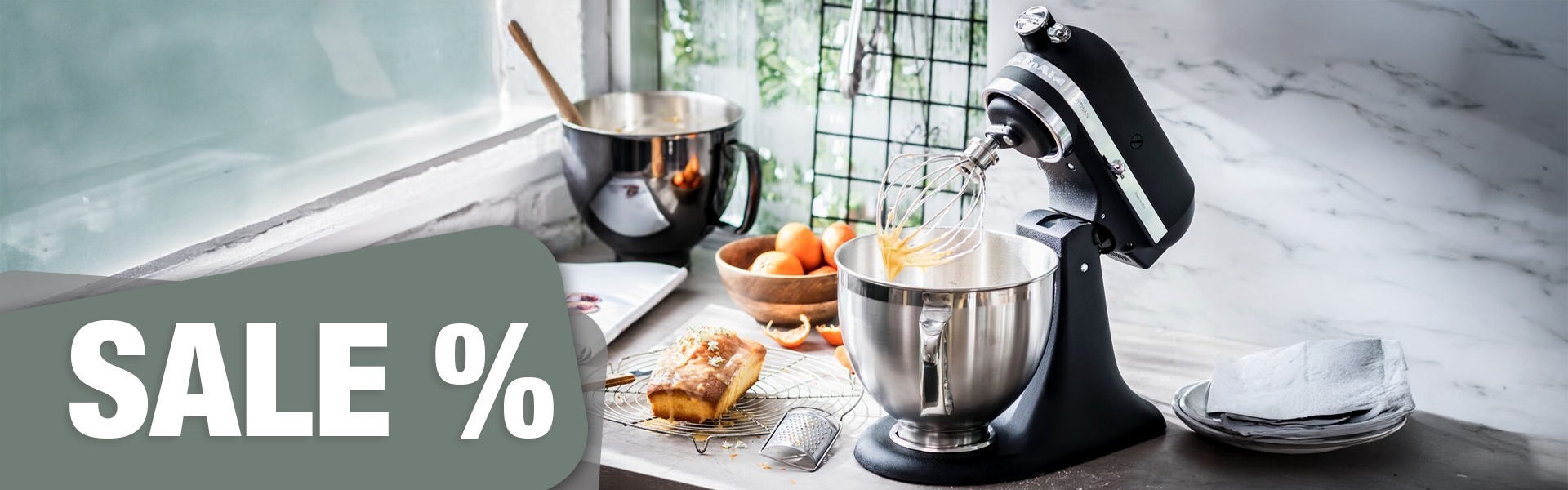 Modern kitchen with discounted cookware in SALE