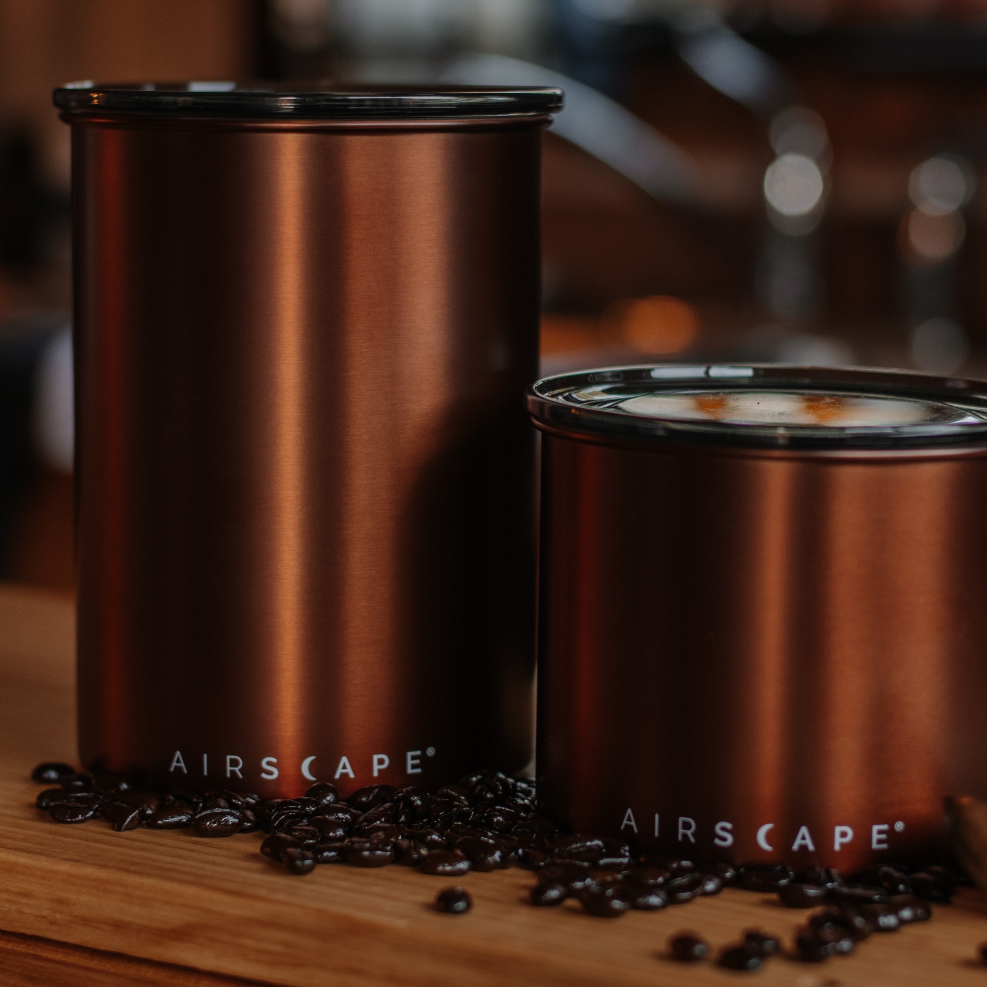 Airscape® – Stainless Steel Aroma Container, small, brushed cooper