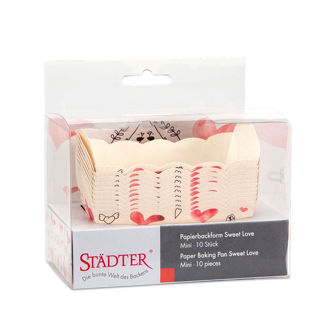 Städter - Papierbackform - 7 x 4 x 4 cm - Bunt - 10 Stück