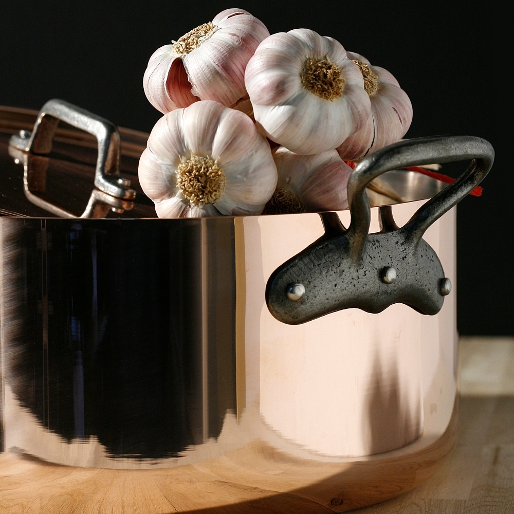 de Buyer - High stewpan with lid, cast-iron handles de Buyer - High stewpan with lid, cast-iron handles