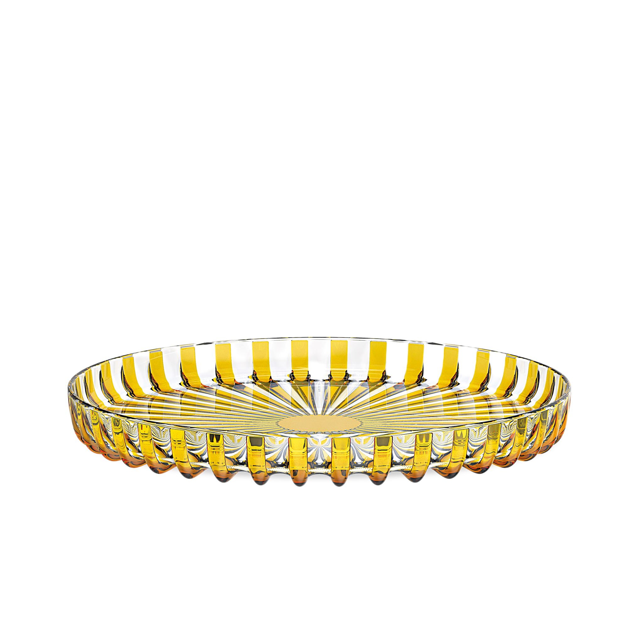Guzzini - Servierplatte rund "Dolce Vita" bernsteingelb