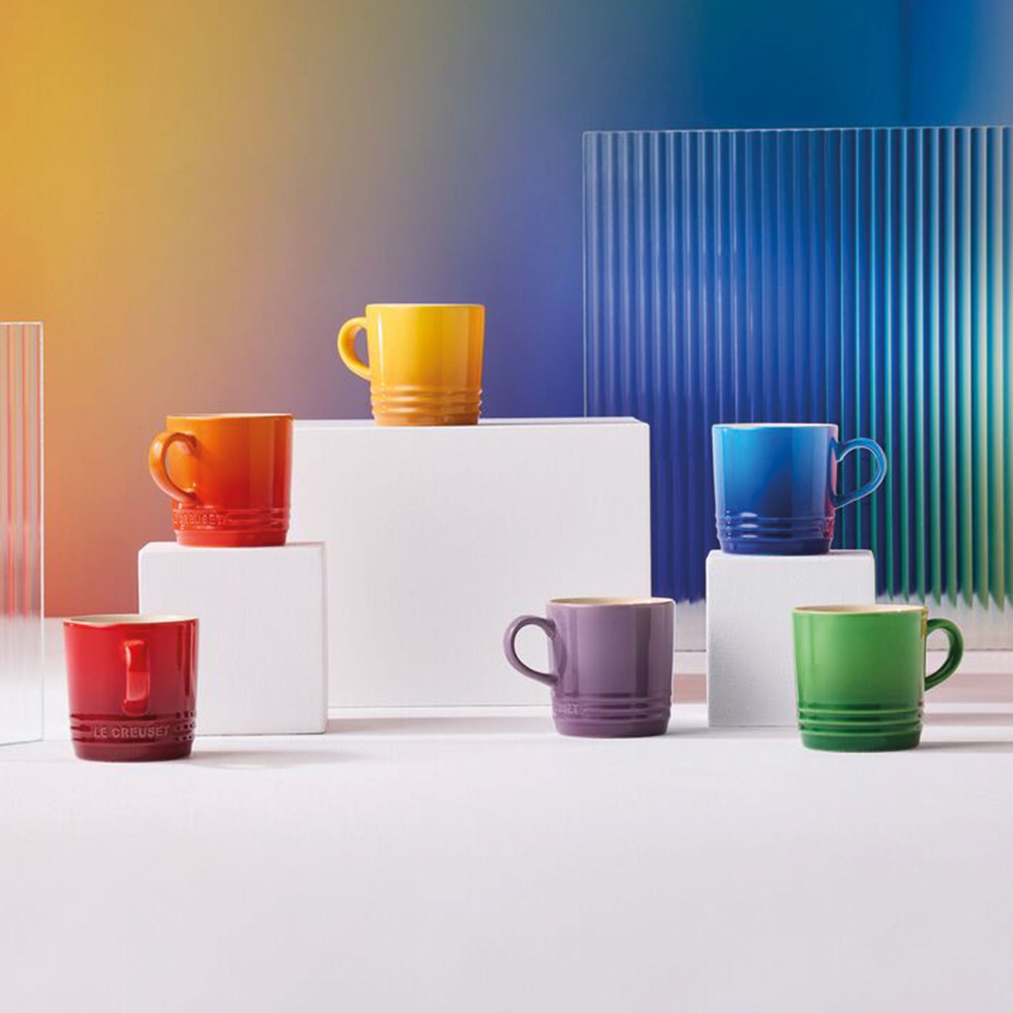 Le Creuset - 6er-Set Cappuccino-Becher Regenbogen - 200ml Le Creuset - 6er-Set Cappuccino-Becher Regenbogen - 200ml