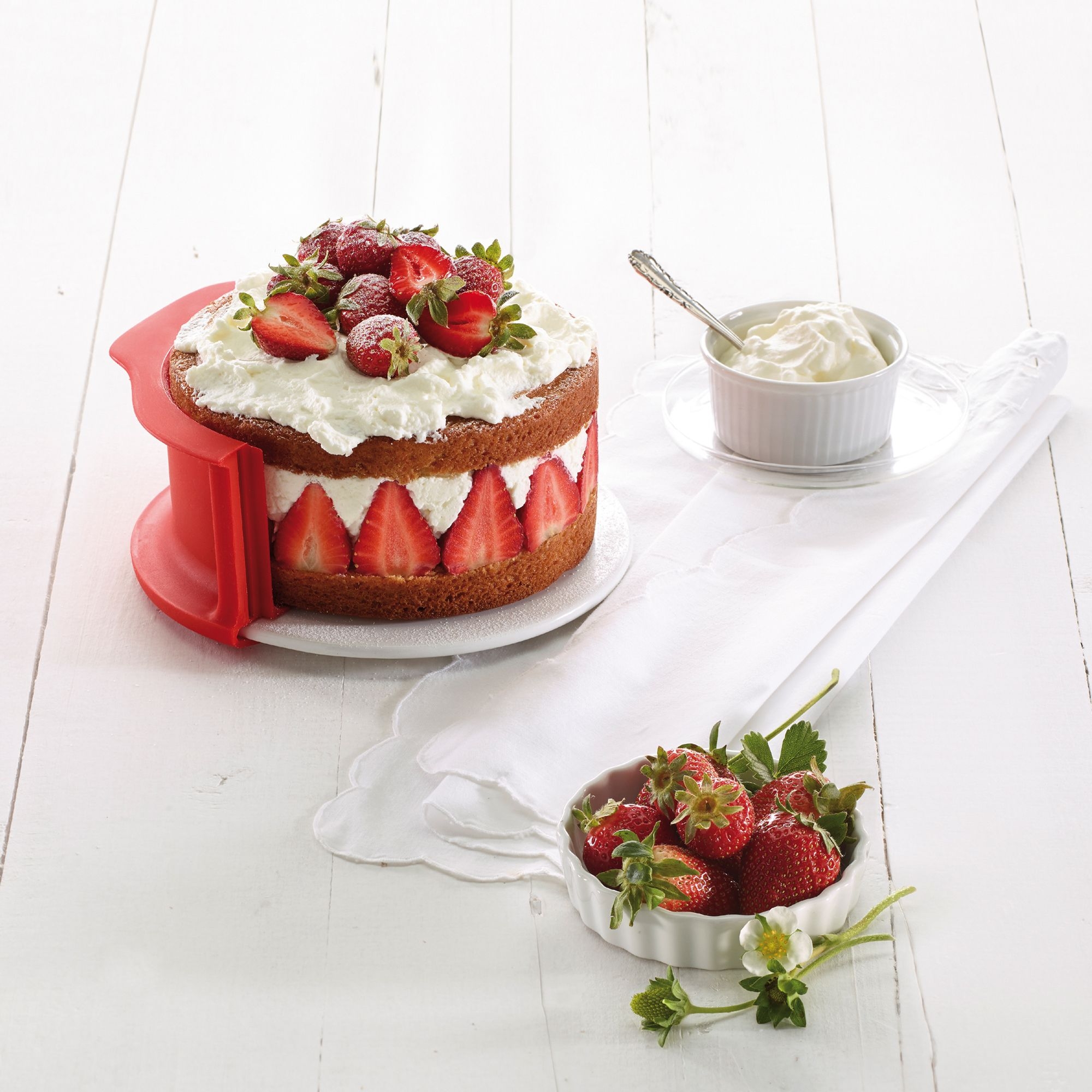 Lékué - Springform pan with serving plate, 15 cm red