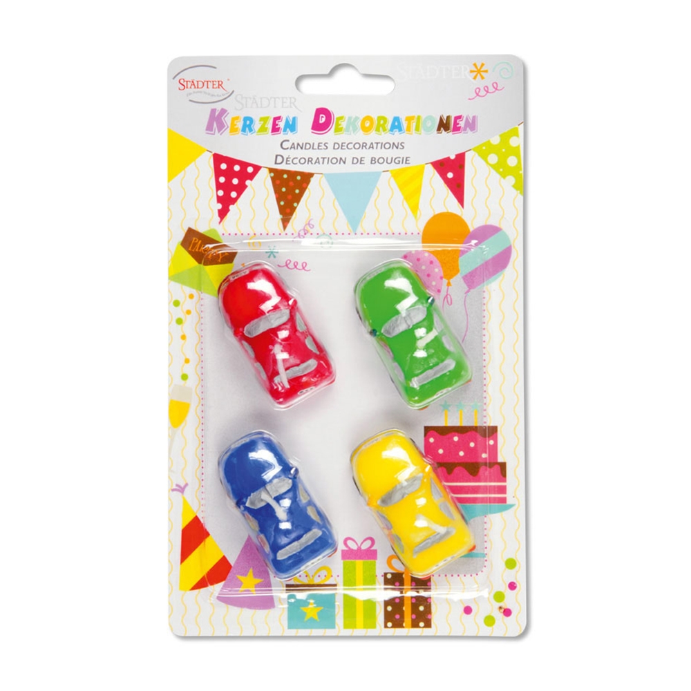 Städter - Kerze Auto Bunt - 5 cm - 4-teiliges Set Städter - Kerze Auto Bunt - 5 cm - 4-teiliges Set