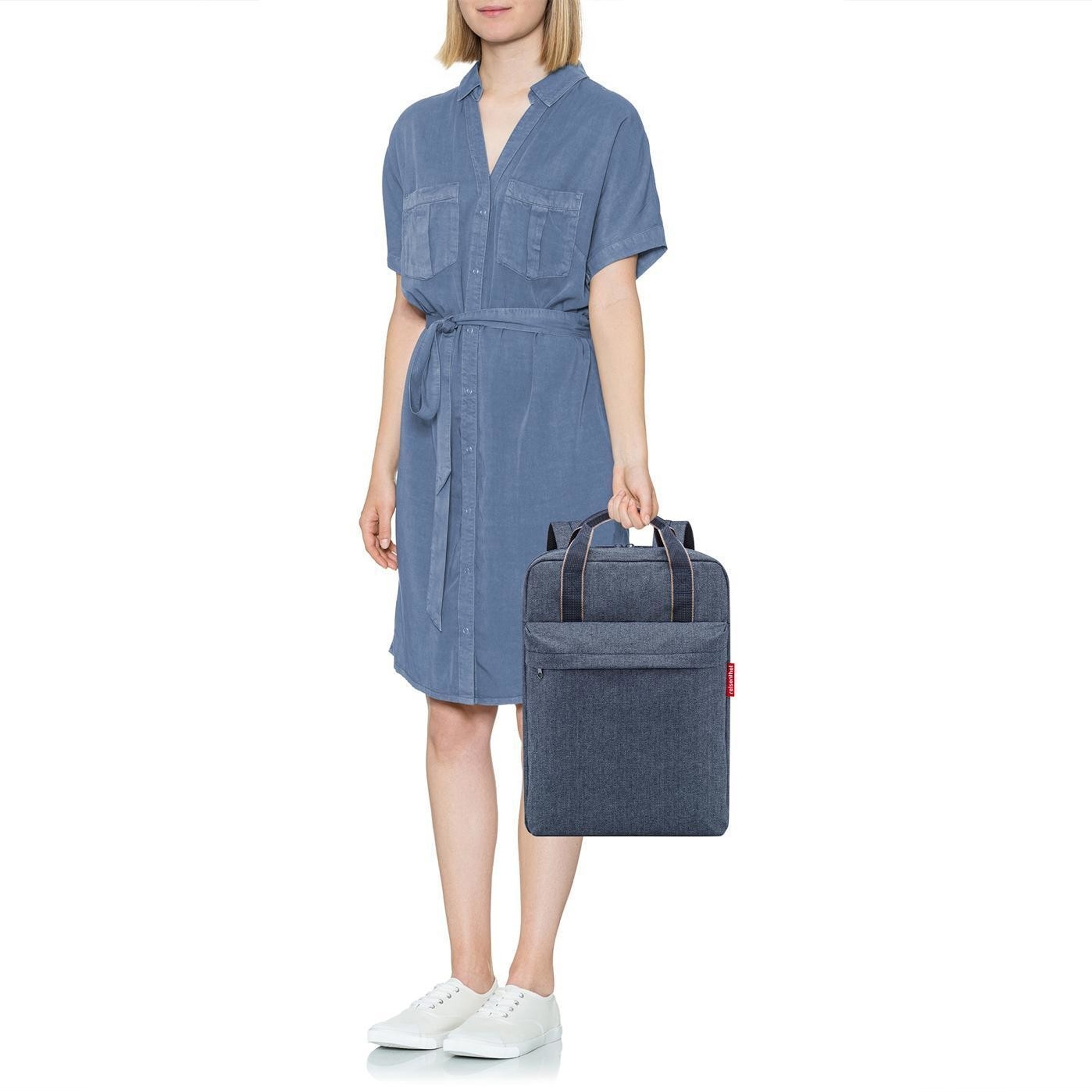 reisenthel - allday backpack m - herringbone dark blue reisenthel - allday backpack m - herringbone dark blue