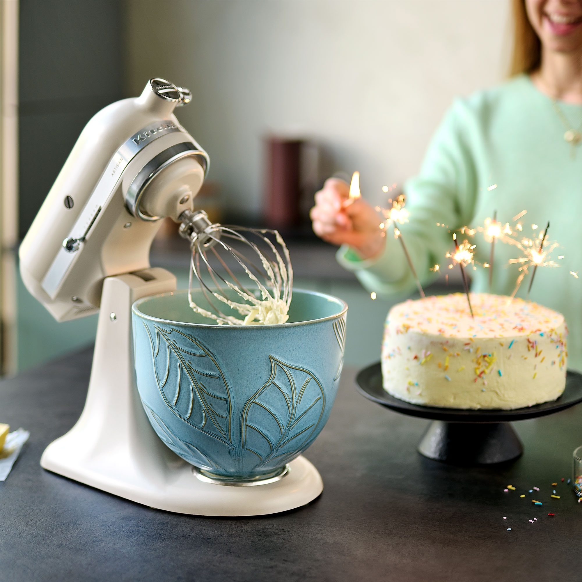 KitchenAid - 4.7 L Ceramic Bowl - Spring Leaves