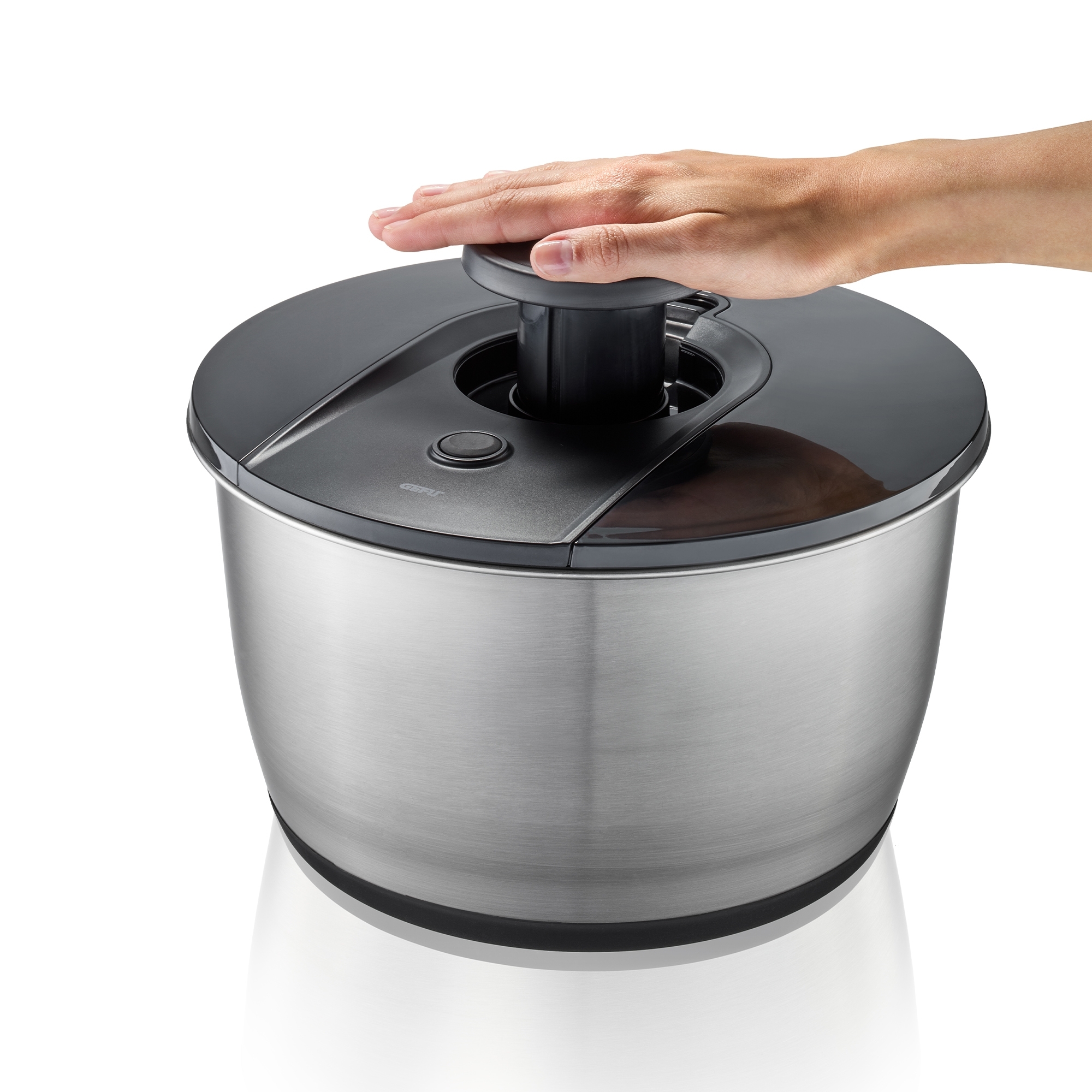 Gefu - PUSH IT salad spinner, Ø 25 cm stainless steel
