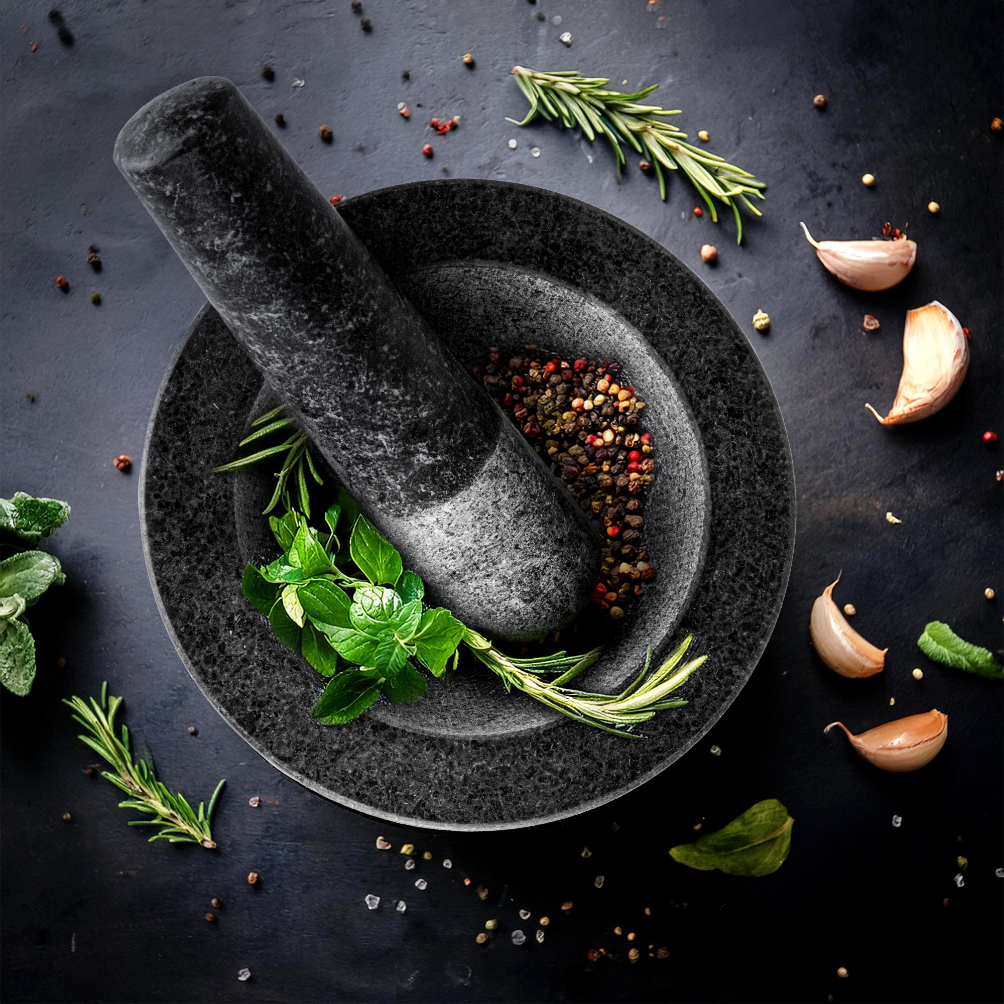 Mortar & pestle - Granito - small | Culinaris Mortar & pestle - Granito - small | Culinaris