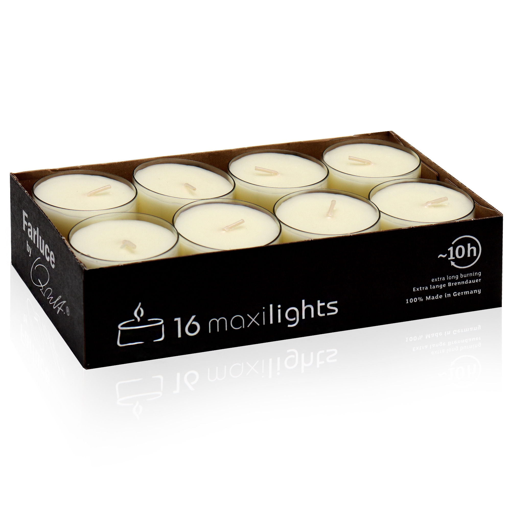 Qult Farluce Maxilights - 16 tealights - Nature - Ø 56 x 27 mm
