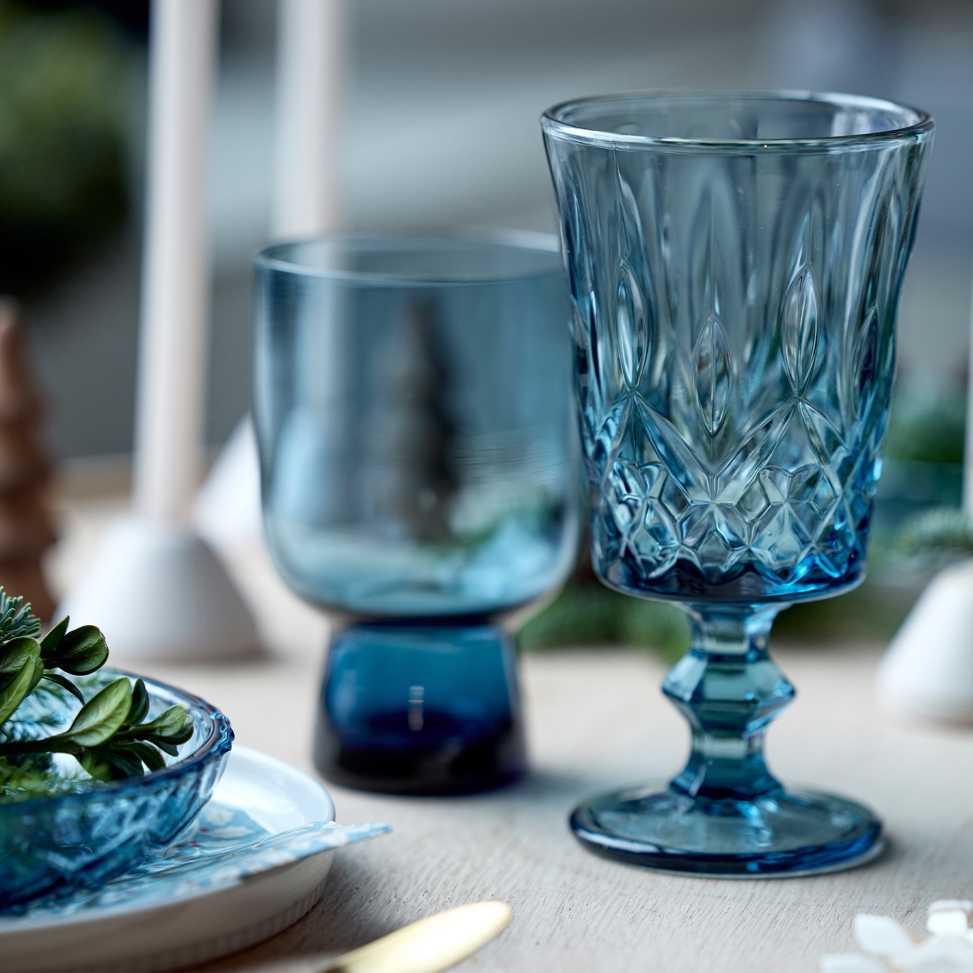 Lyngby glass -Sorrento - Wine glass - Blue - 4 pcs.