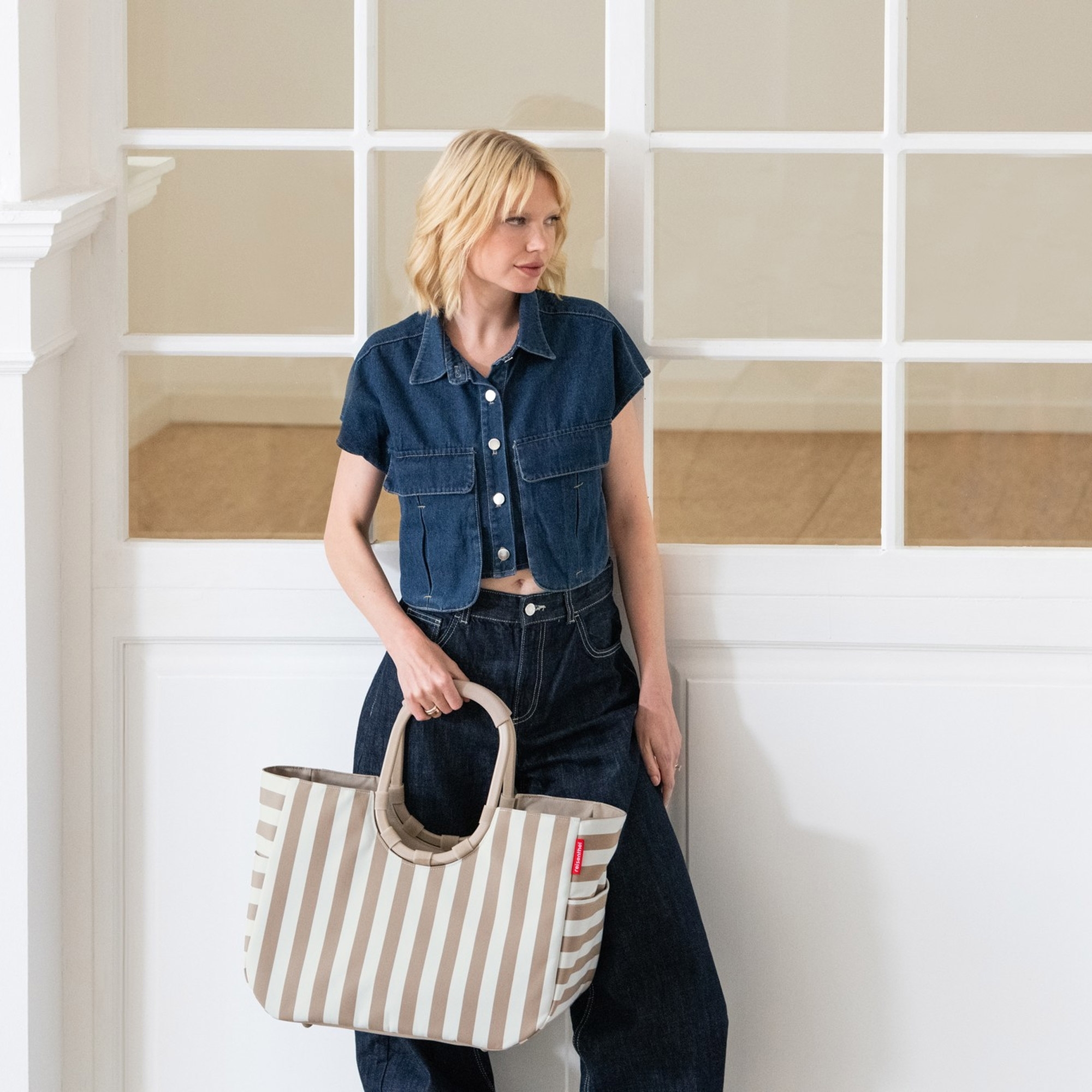 reisenthel - loopshopper L - summerstripes coffee