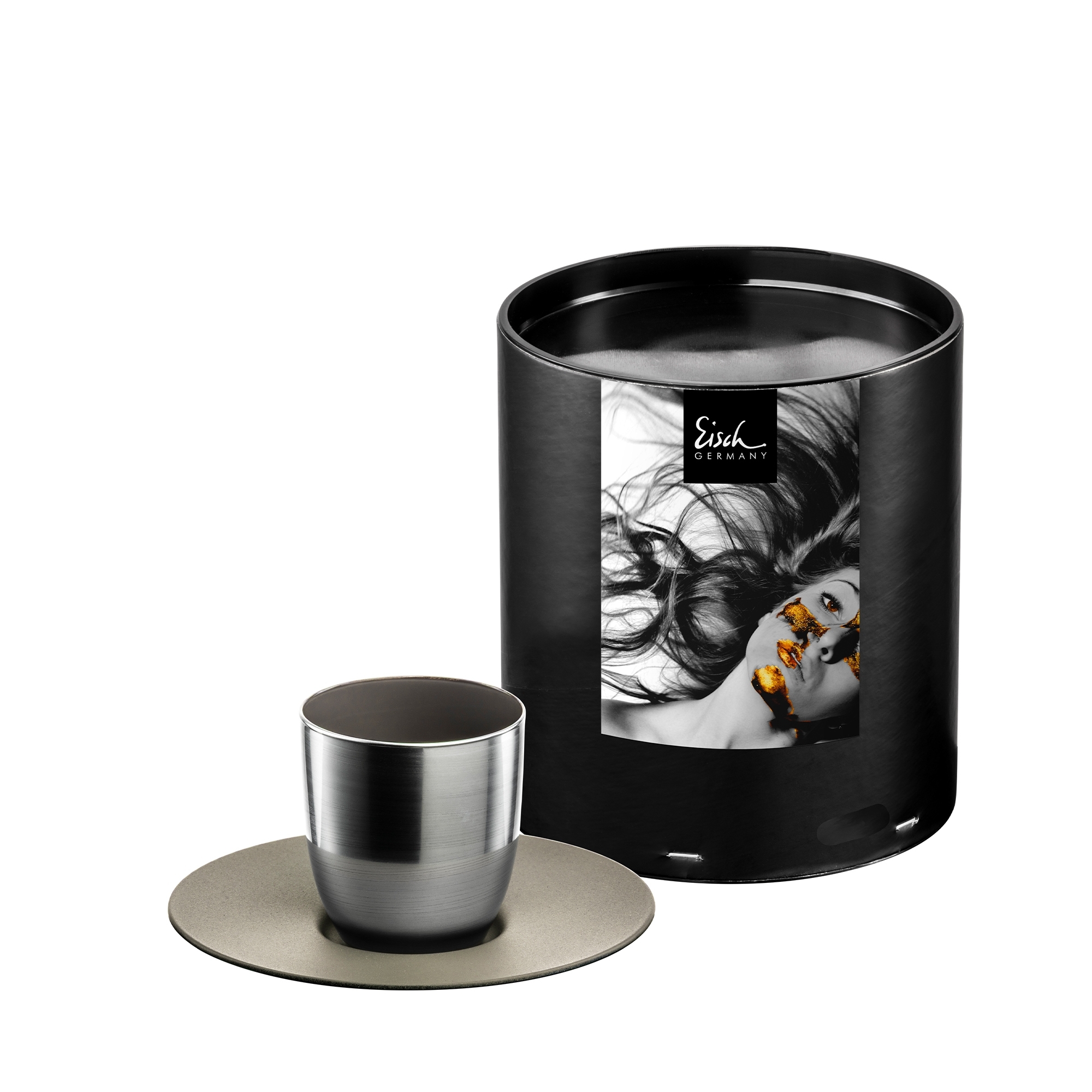 Eisch – COSMO COLLECT espresso set, silver/mokka