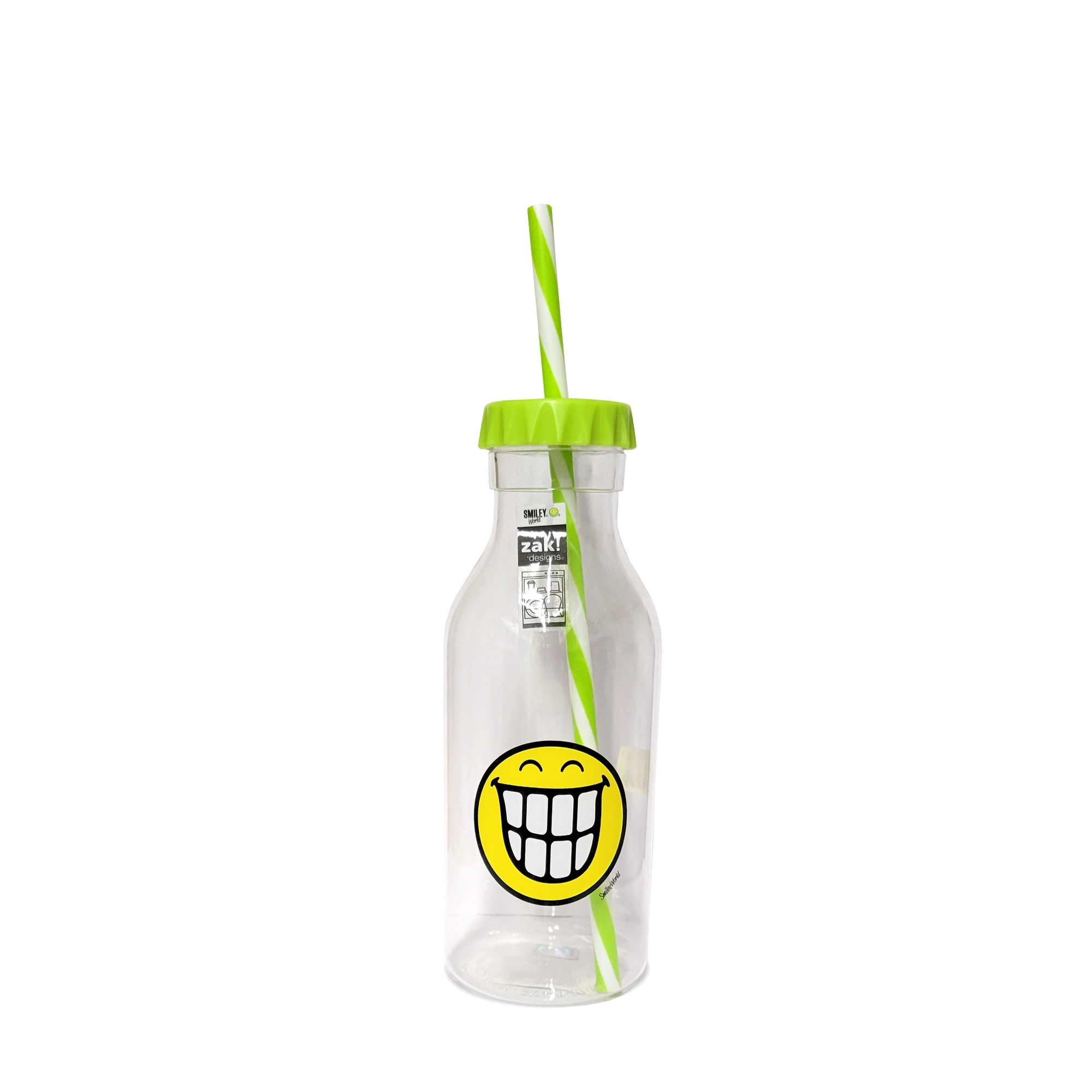 zak!designs - Soda bottle 550ml, Green / Grinning face zak!designs - Soda bottle 550ml, Green / Grinning face