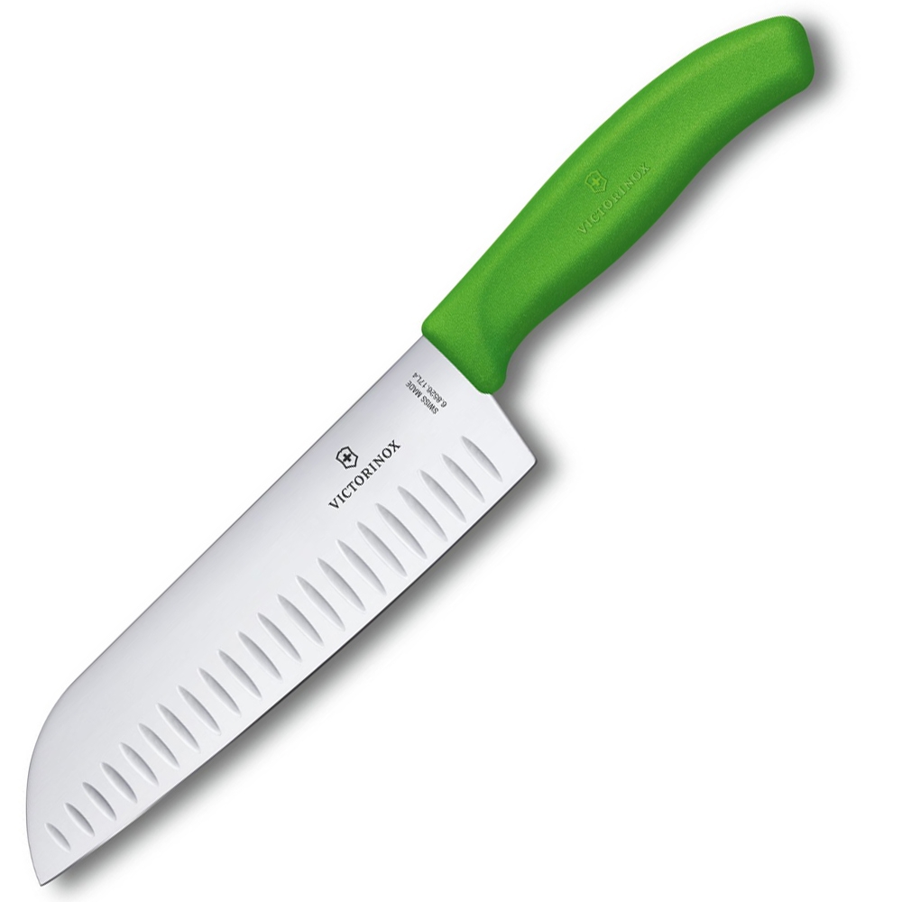 Victorinox - Classic Santoku knife, grooved grind green