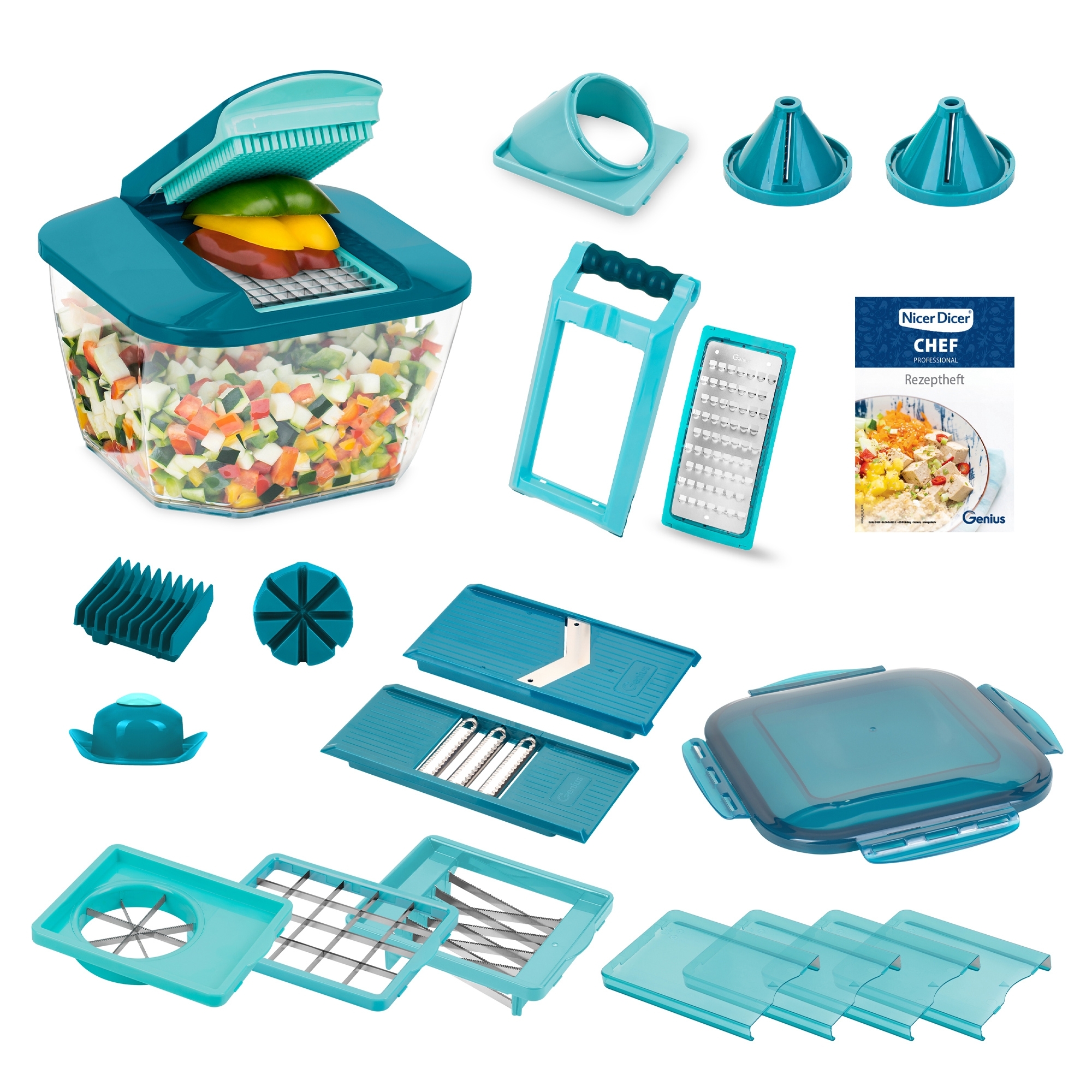 Genius - Nicer Dicer Chef Professional | Set 23 pcs. Genius - Nicer Dicer Chef Professional | Set 23 pcs.