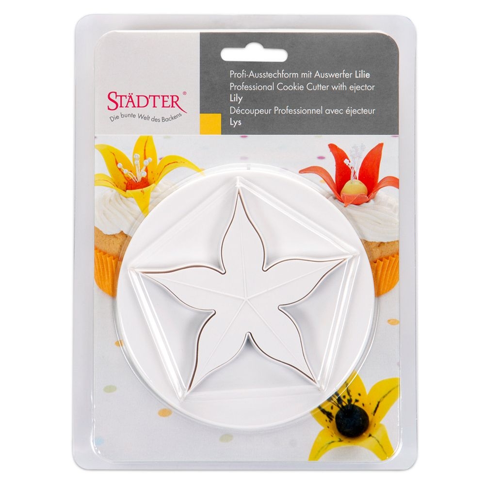 Städter - Ausstecher mit Auswerfer Große Lilie - 10 cm Städter - Ausstecher mit Auswerfer Große Lilie - 10 cm