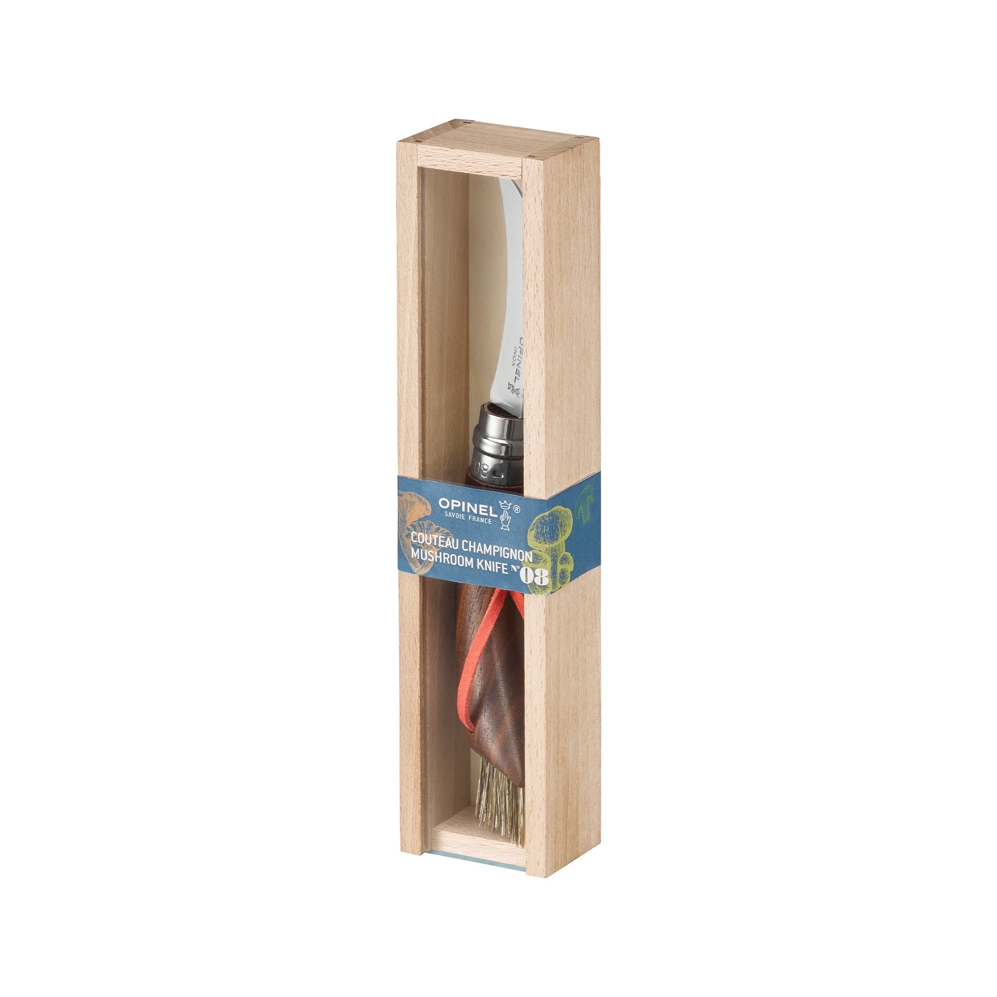 Opinel - Pilzmesser mit Bürste No 08 - 20 cm - Walnuss