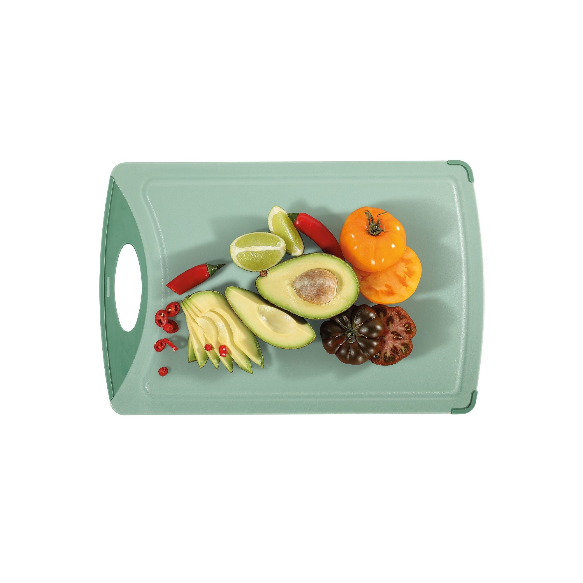 Zassenhaus EASY CUT jade cutting board with fresh veggies