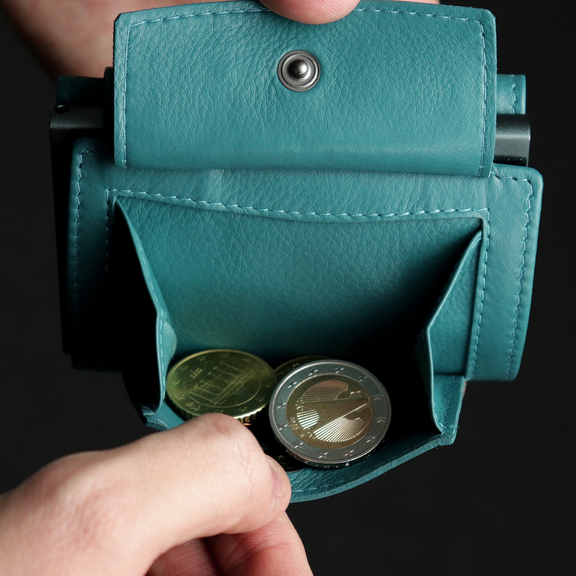 Card Case with Coin Pocket - Turquoise | Culinaris