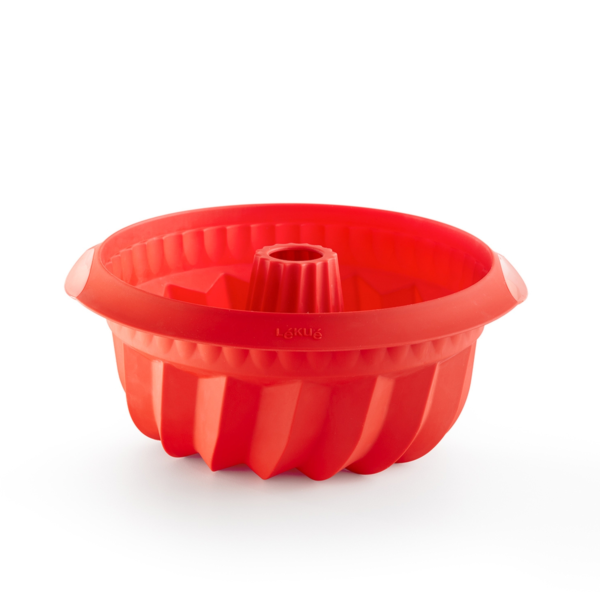 Red Lékué silicone bundt cake mould