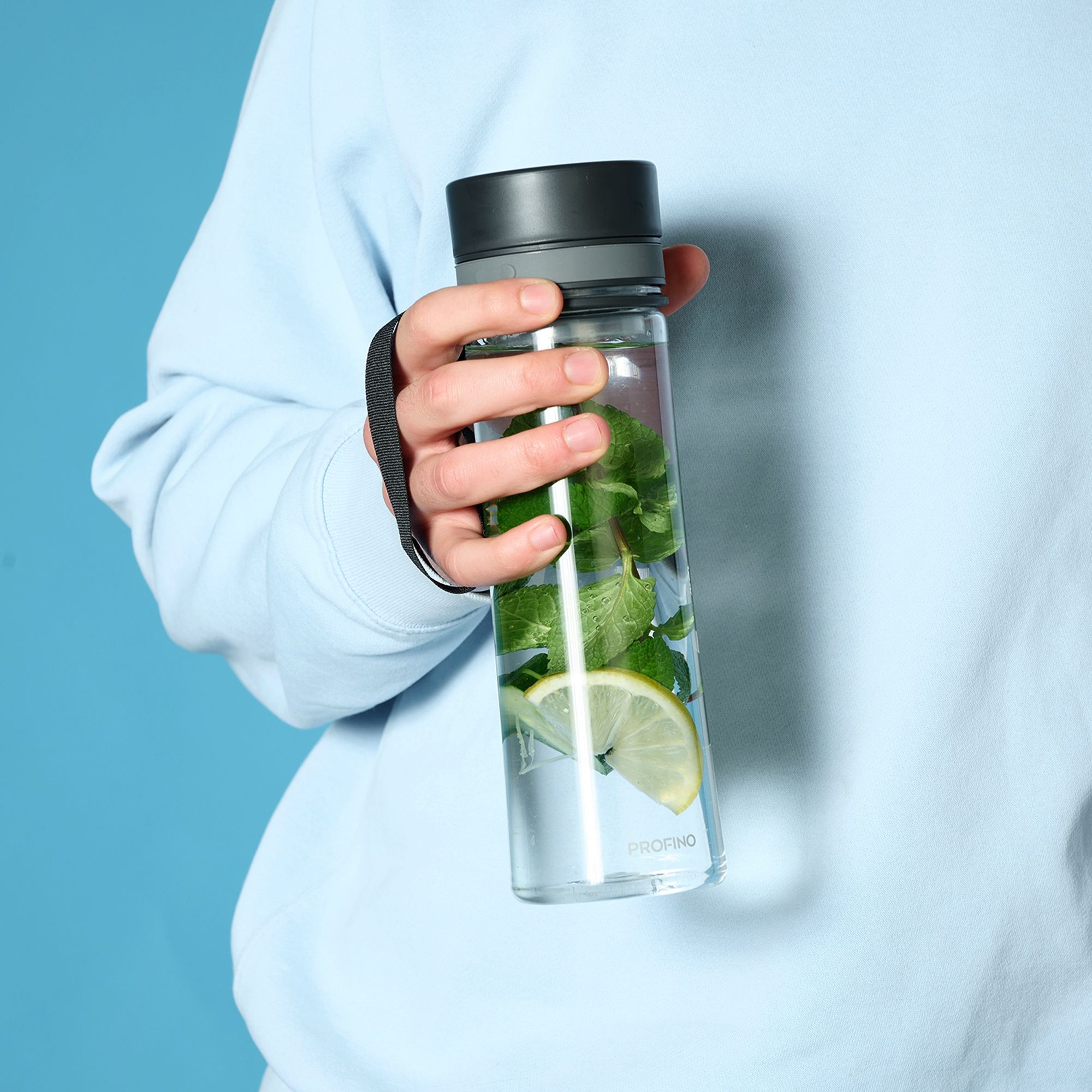 Profino - Infuze Trinkflasche mit Sieb - 600 ml - Transparent Profino - Infuze Trinkflasche mit Sieb - 600 ml - Transparent