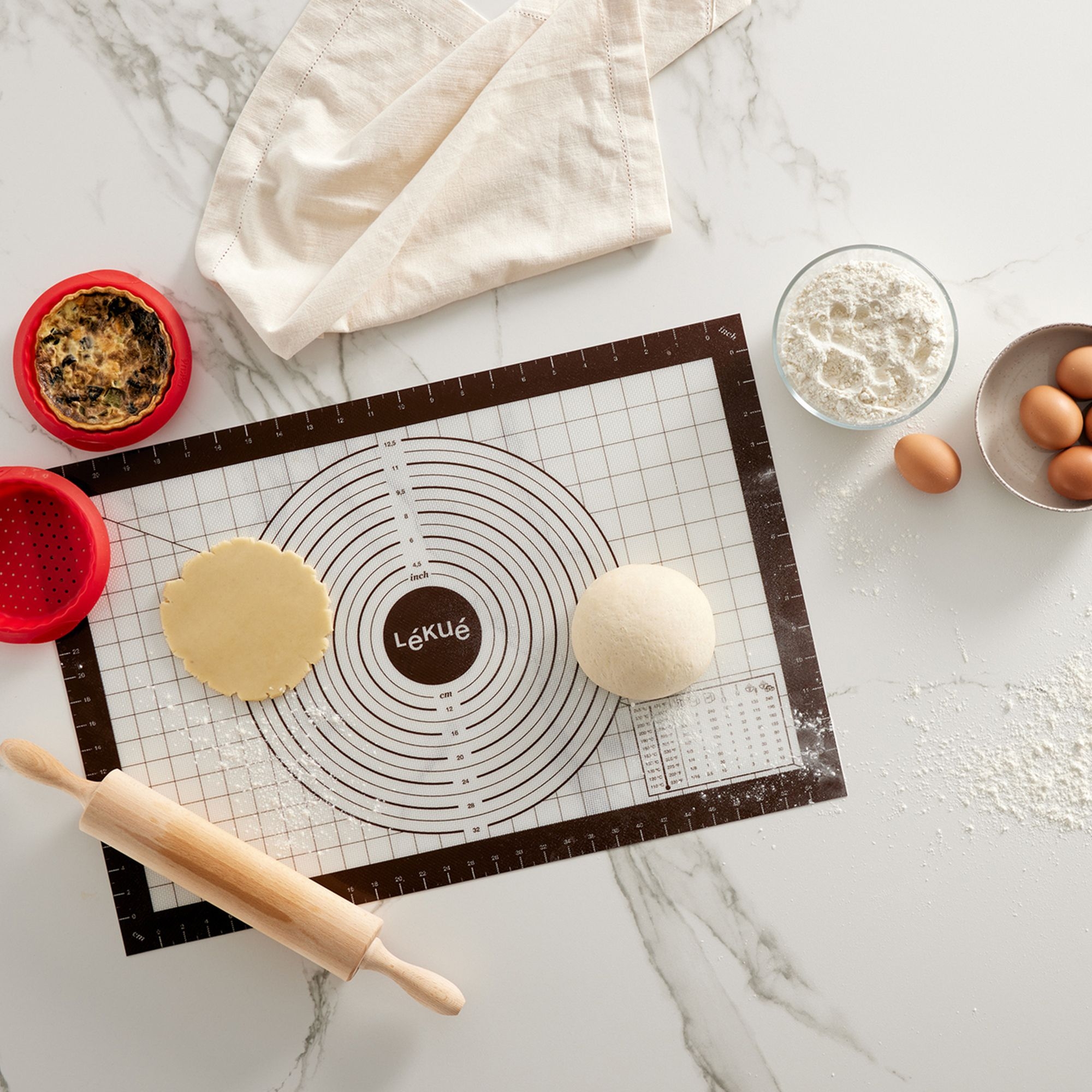 Lékué - Non-stick Pastry Mat - brown 60 x 40 cm