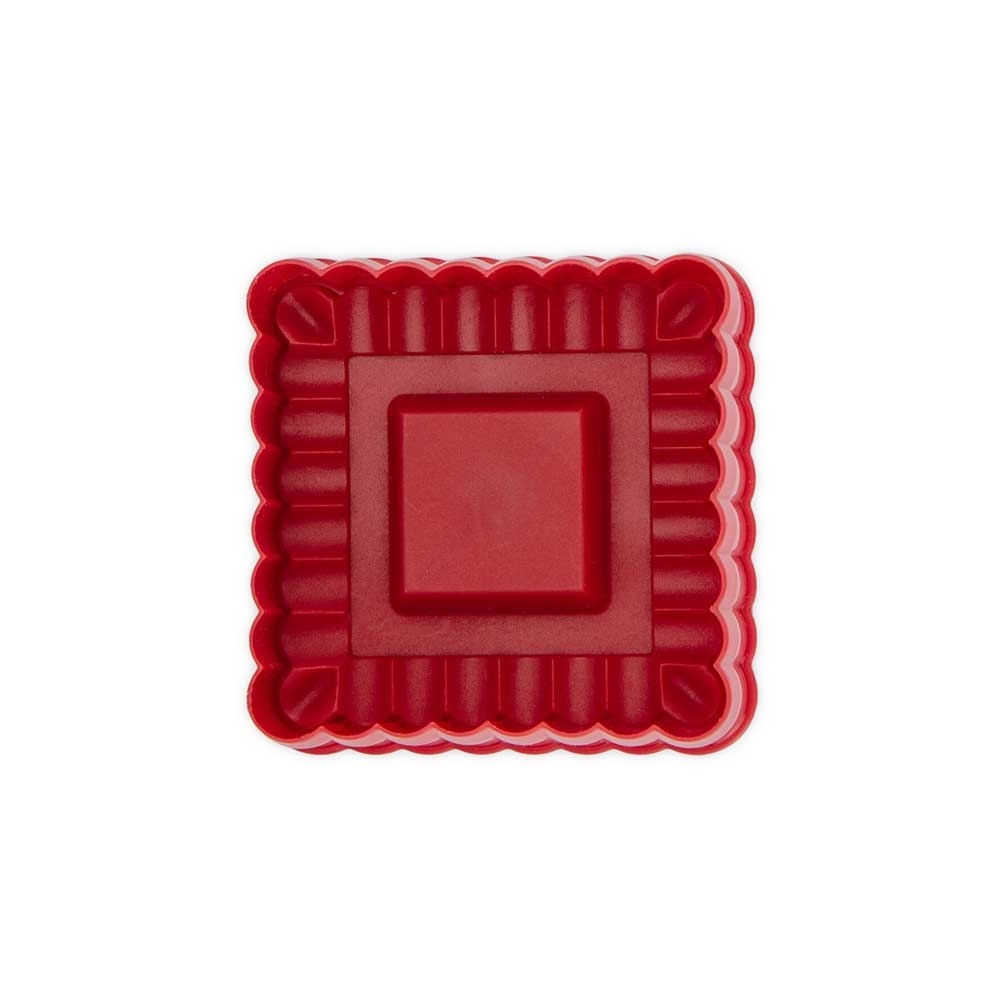 Städter - Cookie cutter with ejector - Wavy square - with embossing and ejector