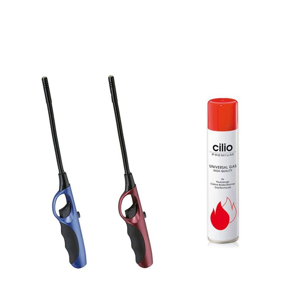 cilio - lighter "Flexi Turbo" set of 2 + butane gas 300 ml