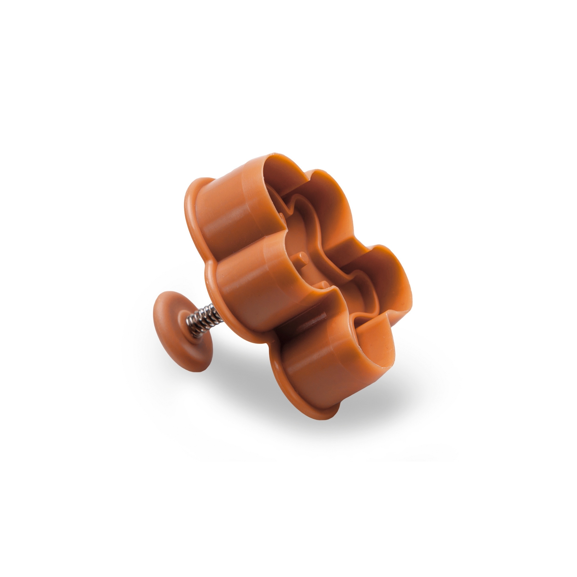 Brown plastic flower plunger cutter for dough