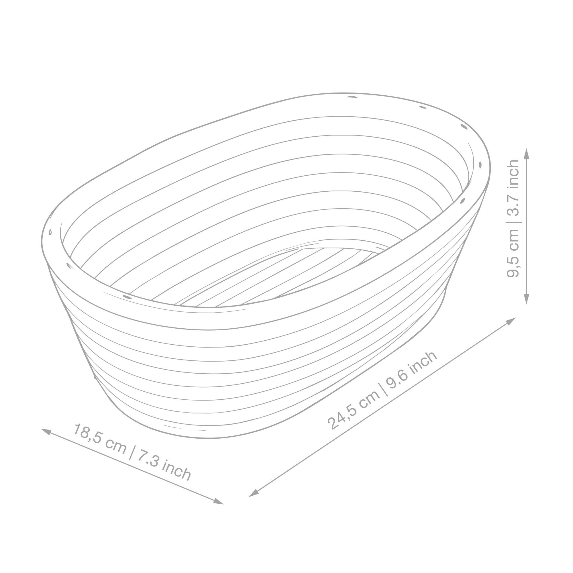Gärkörbchen oval - PADEIRO - 24,5 cm | Culinaris
