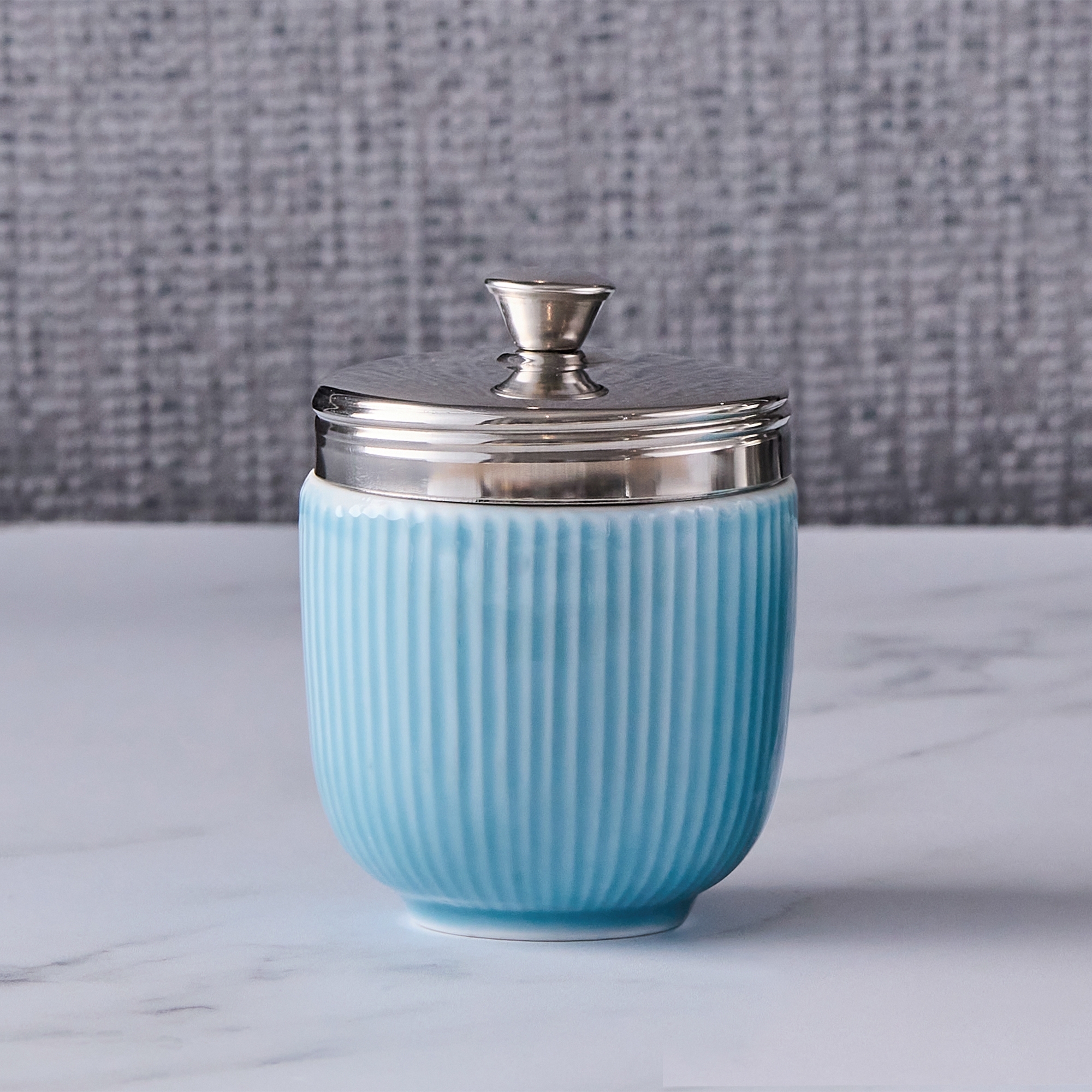 BIA - Fluted Egg Coddler - Celadon Blue
