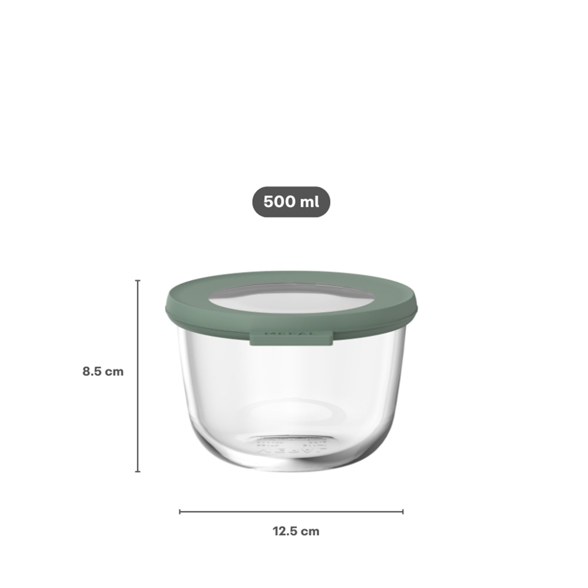 Mepal - Cirqula glass food storage container - 500 ml - Nordic Sage