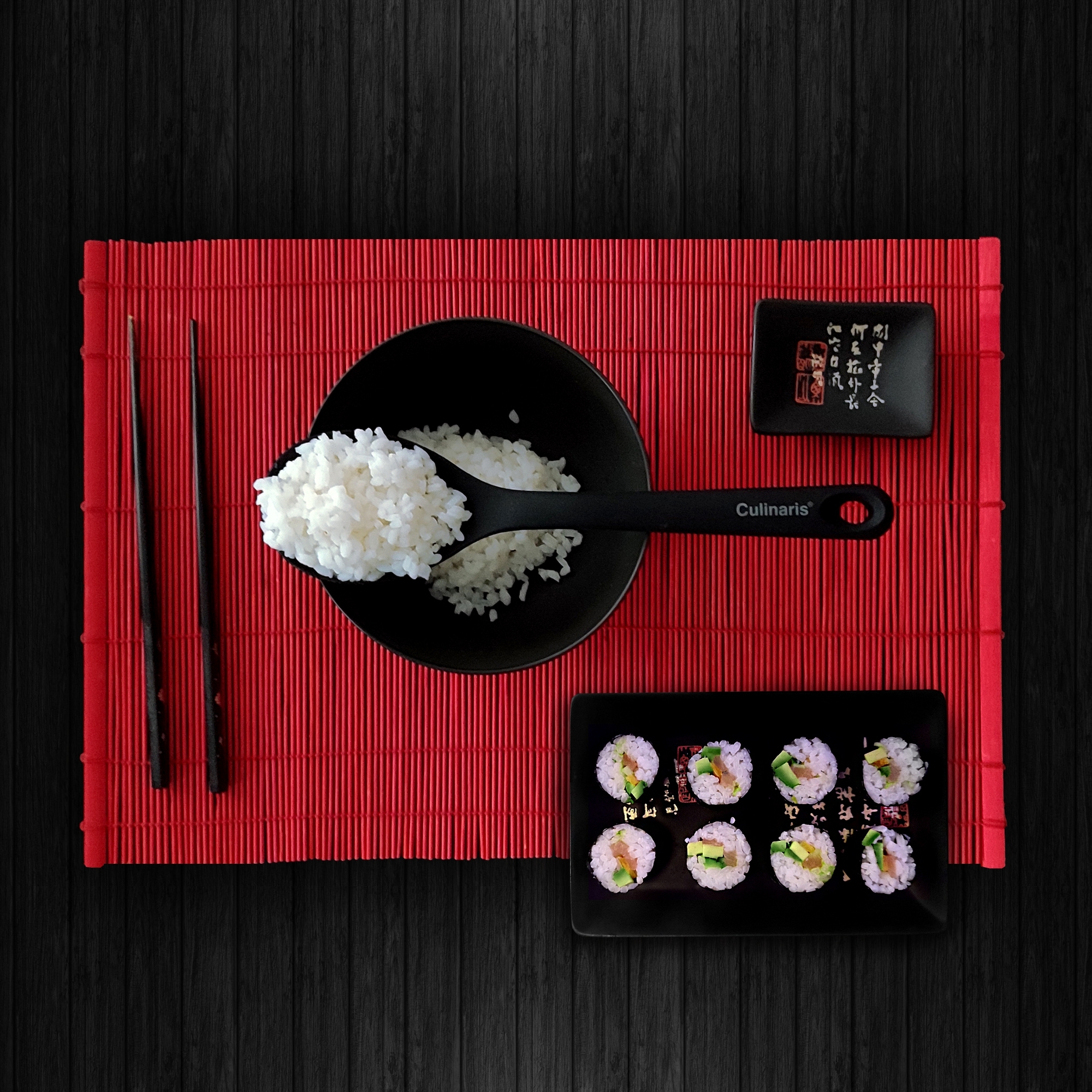 Reislöffel / Salatlöffel - Silikon - schwarz | Culinaris