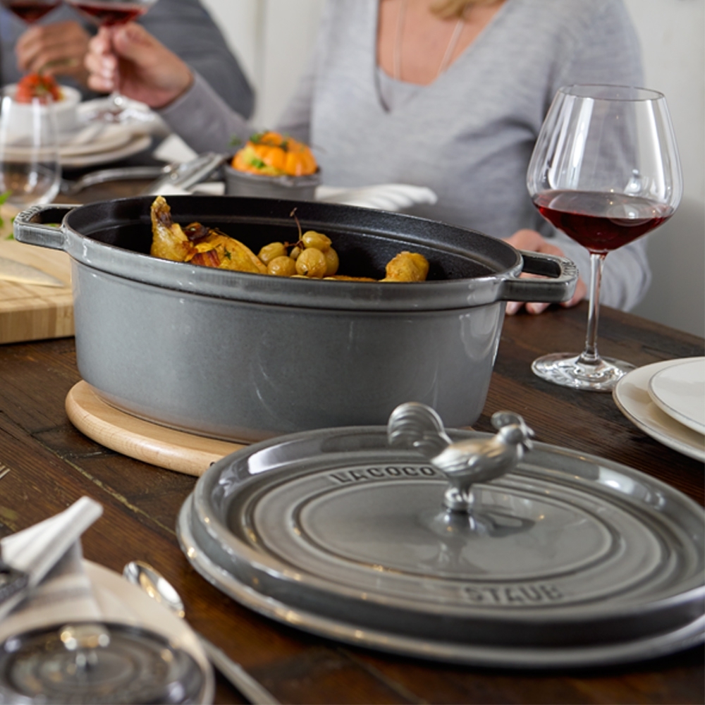 STAUB - Cocotte | oval | 29 cm | graphitgrau