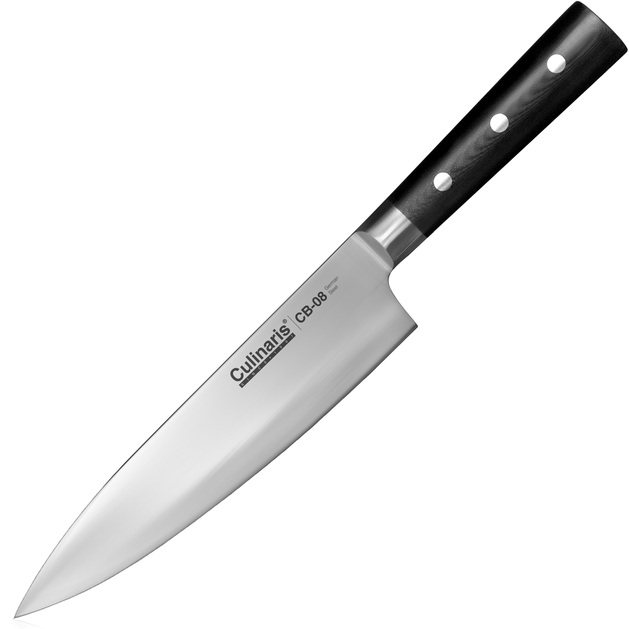 Gr. Chef's knife + paring knife + small knife Santoku - Black Series - 3 pcs. | Culinaris