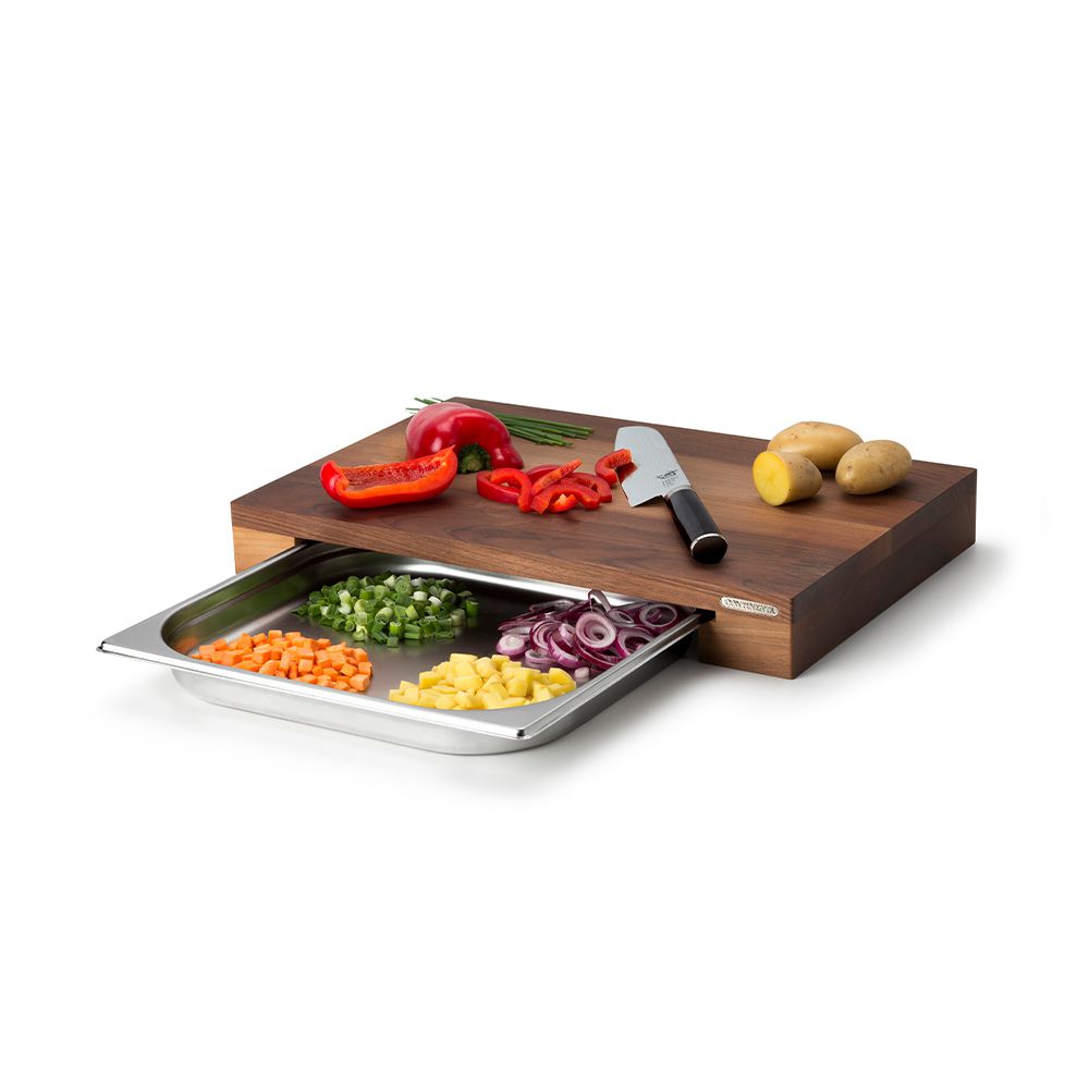 Continenta - cutting board with drawer, walnut