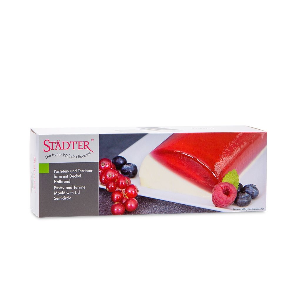 Städter - Pastry and terrine mould Half-round - 23 x 7,5 x 7,5 cm - with lid - 1.000 ml