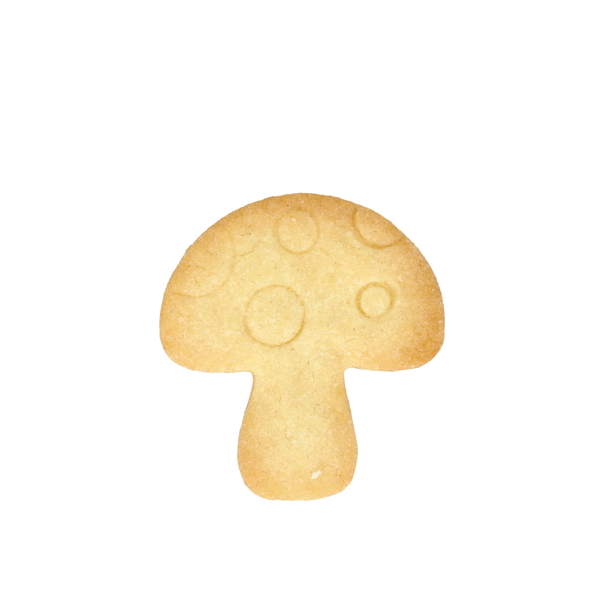 Cut-out mushroom biscuit made with Birkmann cutter