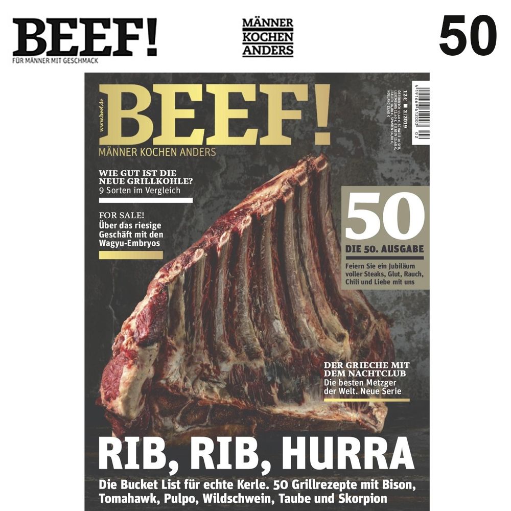 Nr. 50 BEEF! Für Männer mit Geschmack 2/2019 - Rib, Rib, Hurra