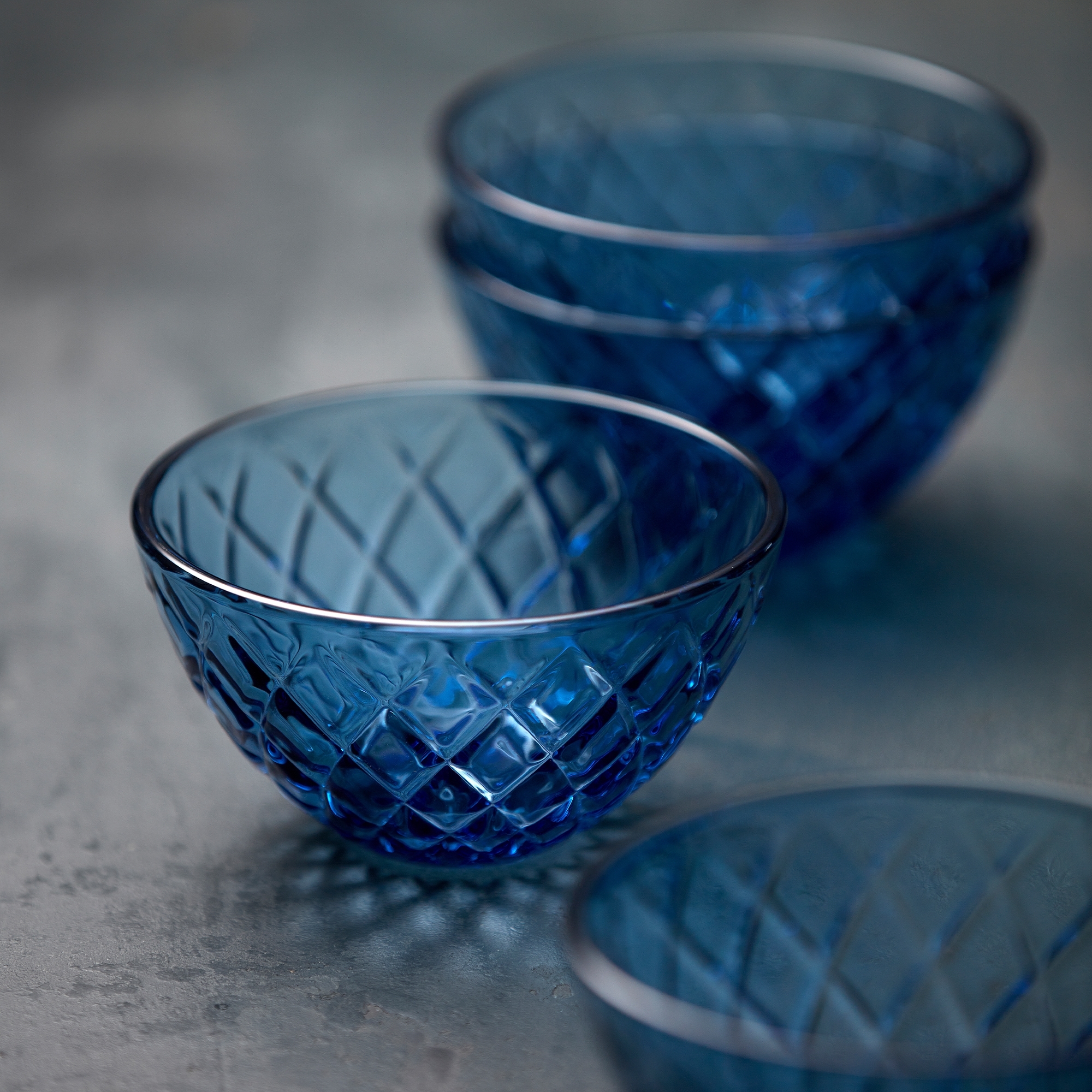 Lyngby Glas -Sorrento - Bowl - Blue - 4 pcs.