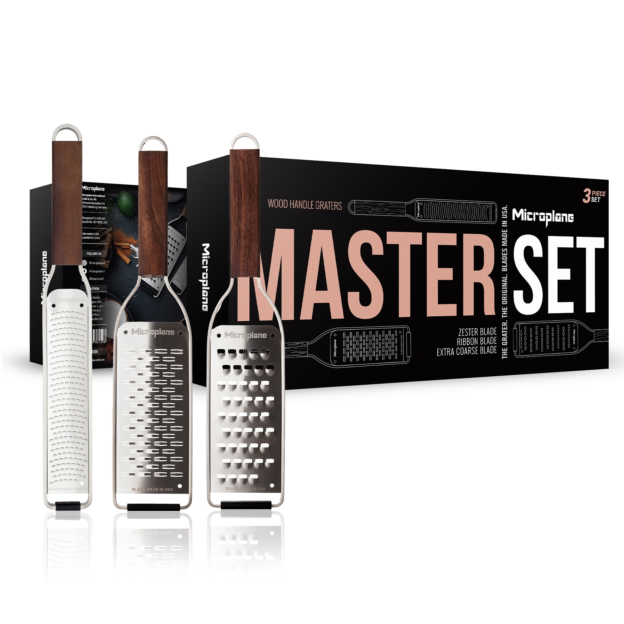 Microplane - Master Reiben 3er Set | Zester - Extra-Grob - 2 Wege Microplane - Master Reiben 3er Set | Zester - Extra-Grob - 2 Wege