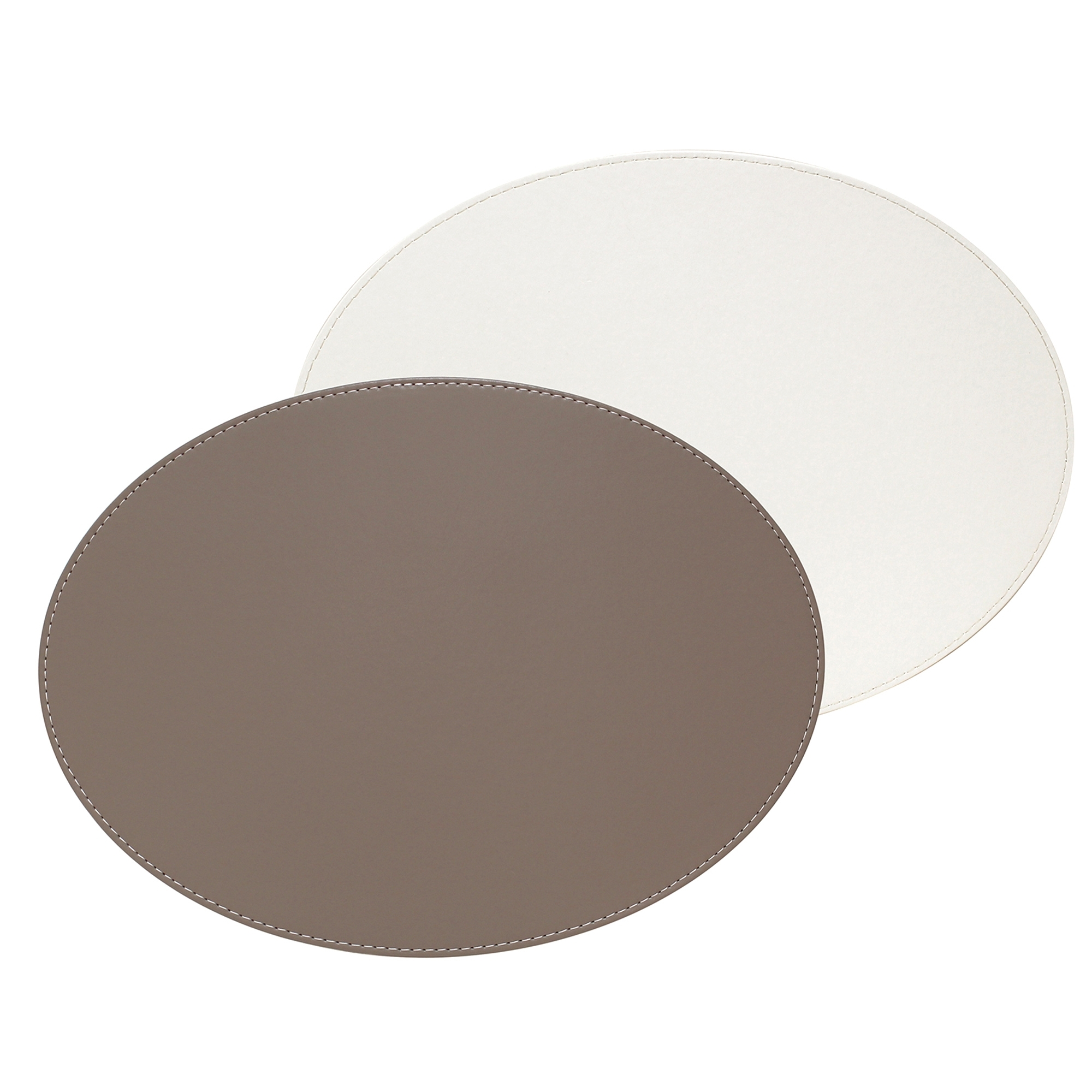 Freeform - Oval placemat - Taupe/White - 45 x 34 cm