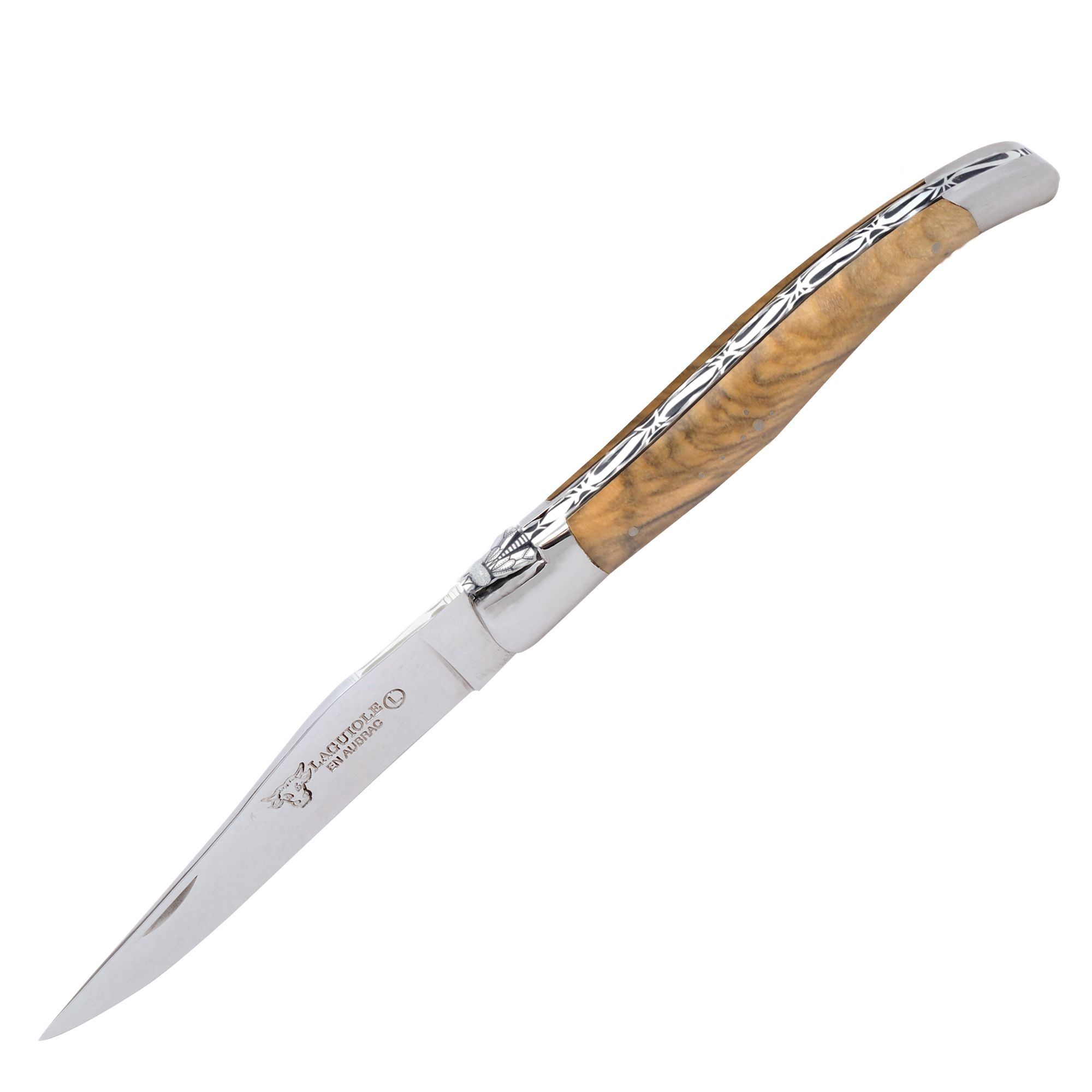 Laguiole - Klapp-/Taschenmesser Olive  mit handgravierter Biene
